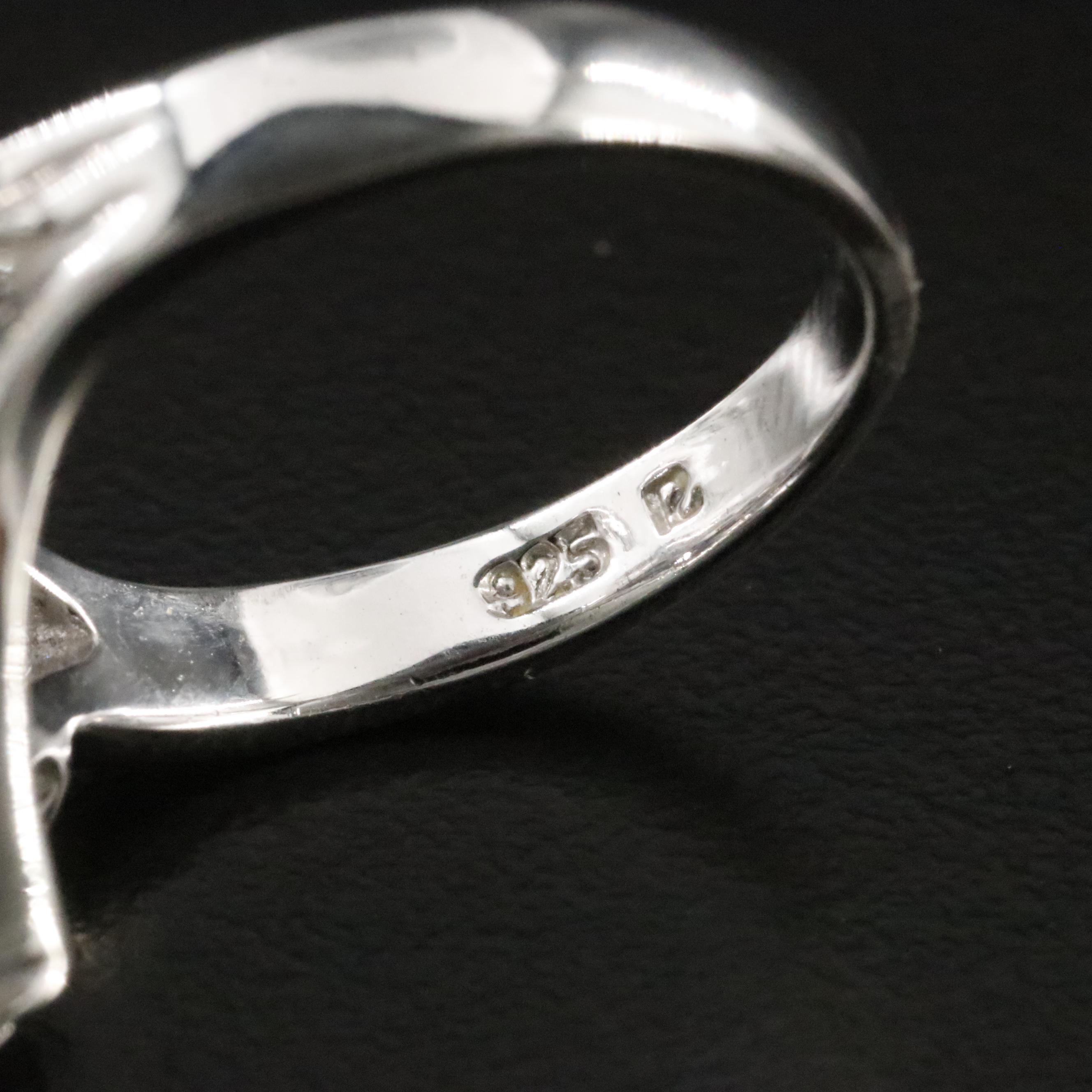 Sterling Sapphire and Diamond Ring