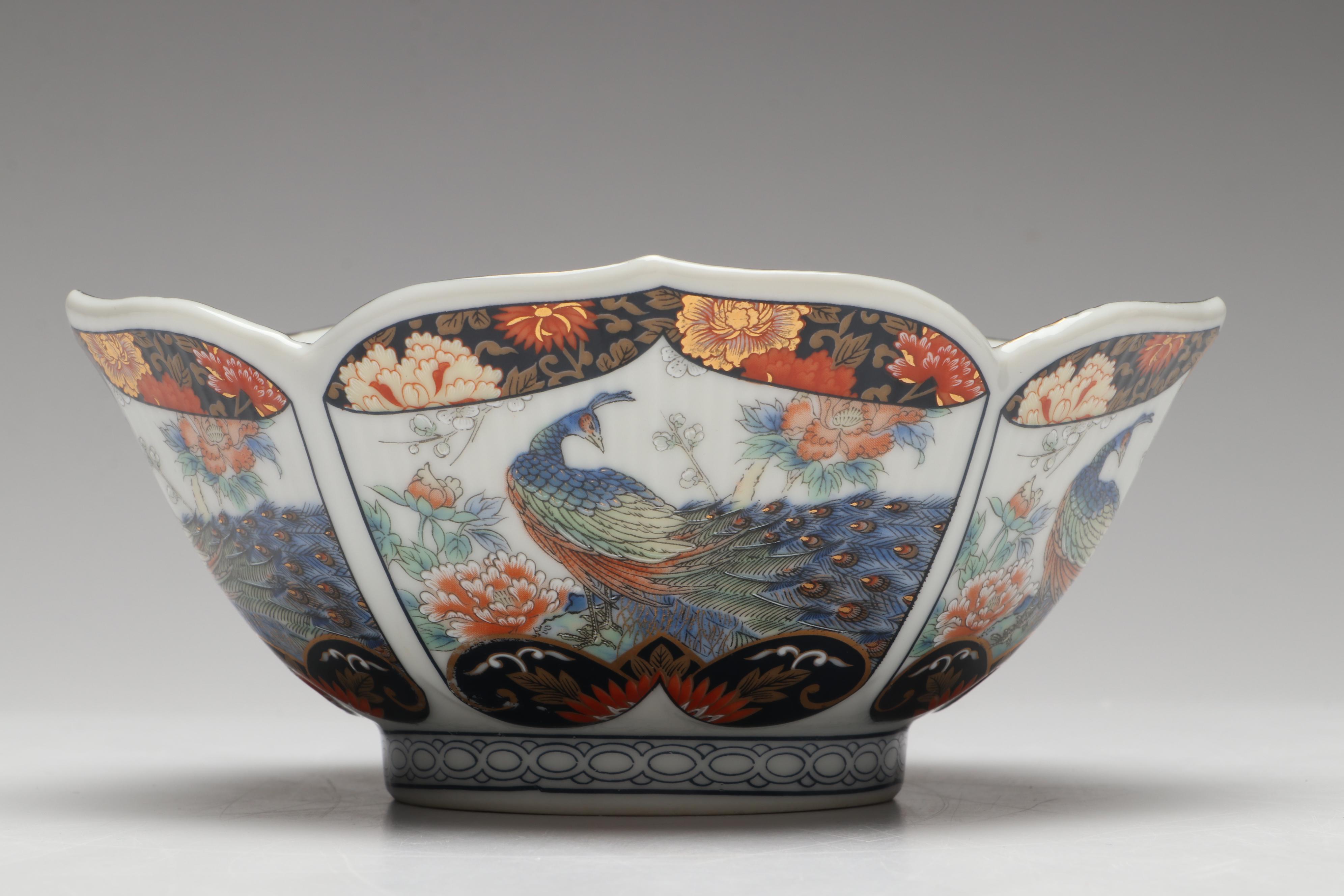 Japanese and Chinese Gold Gilt Floral Imari Porcelain Dinnerware with Chopsticks