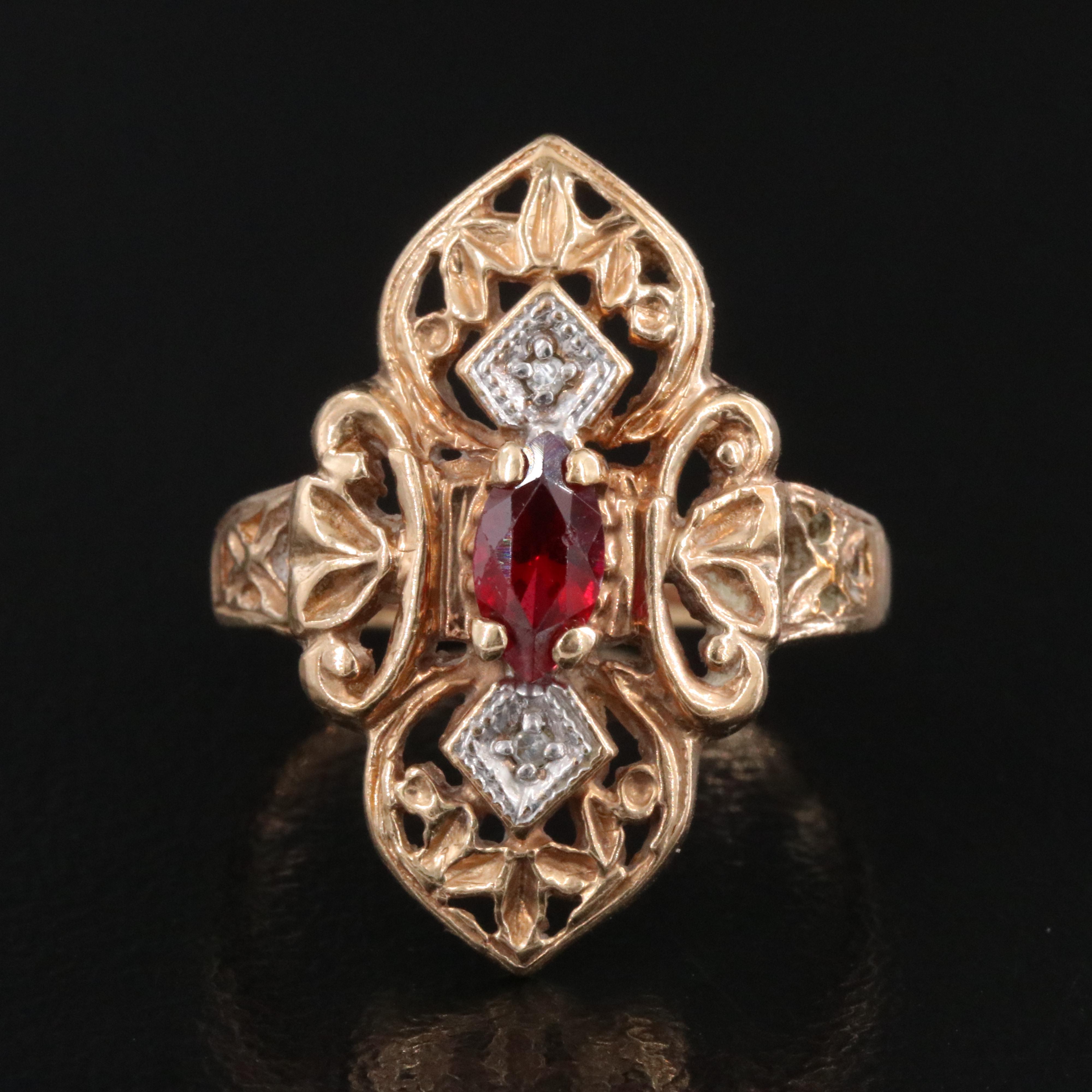 10K Ruby and Diamond Ring