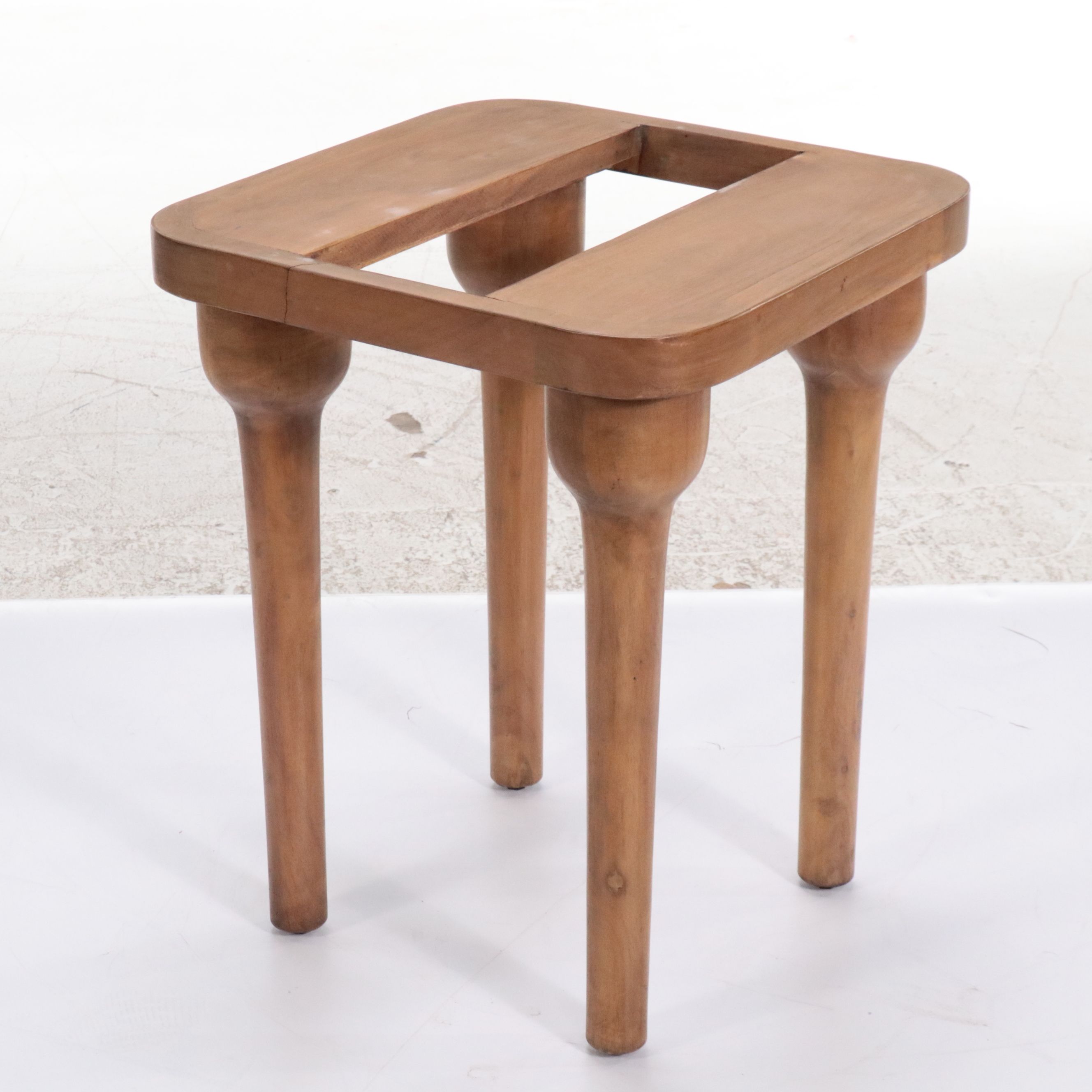 Matthew Izzo Mango Wood Side Table with Marble Top