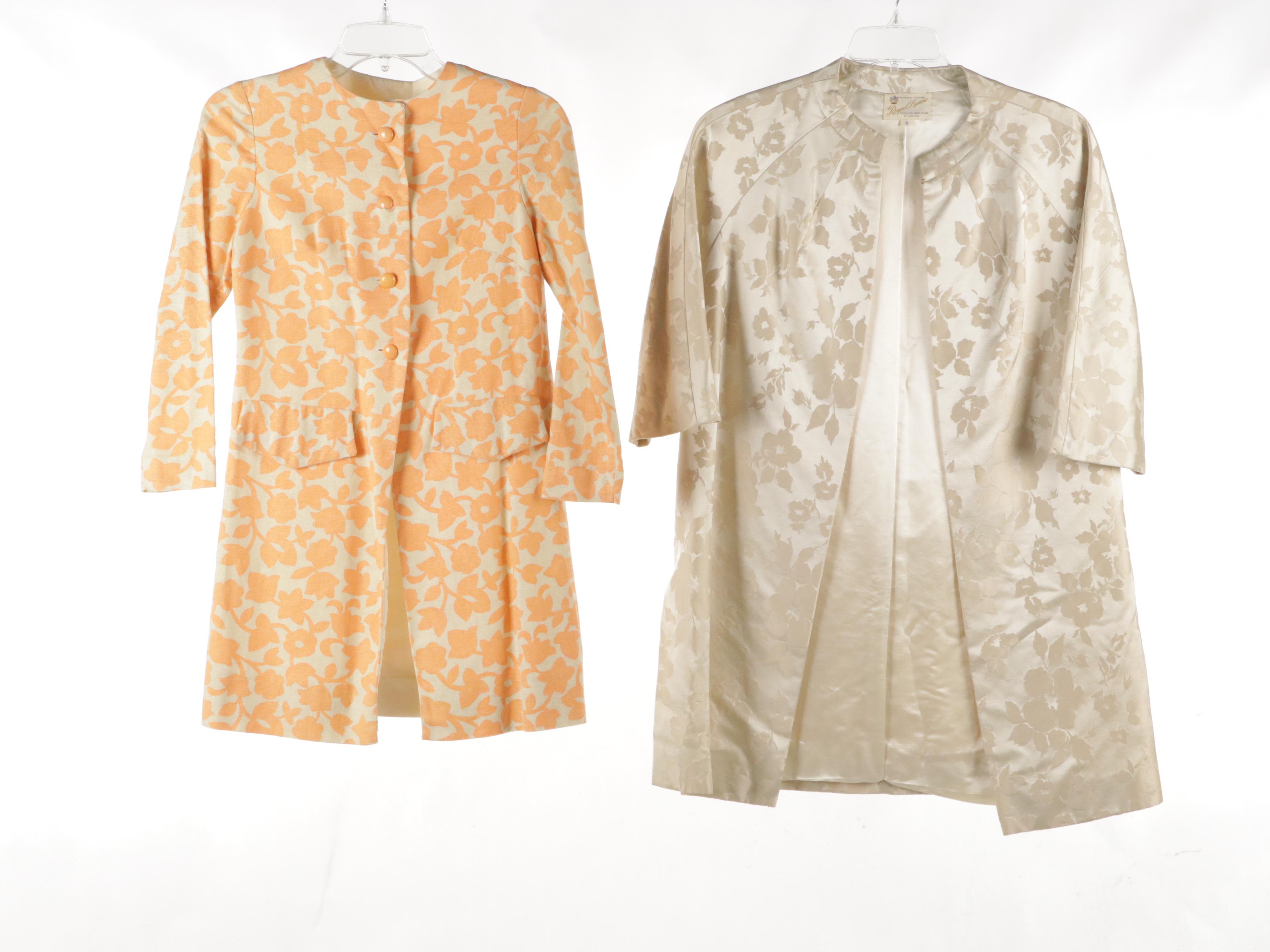 Embroidered Lace Two-Piece Set, Brocade Jacket, and Floral Print Jacket