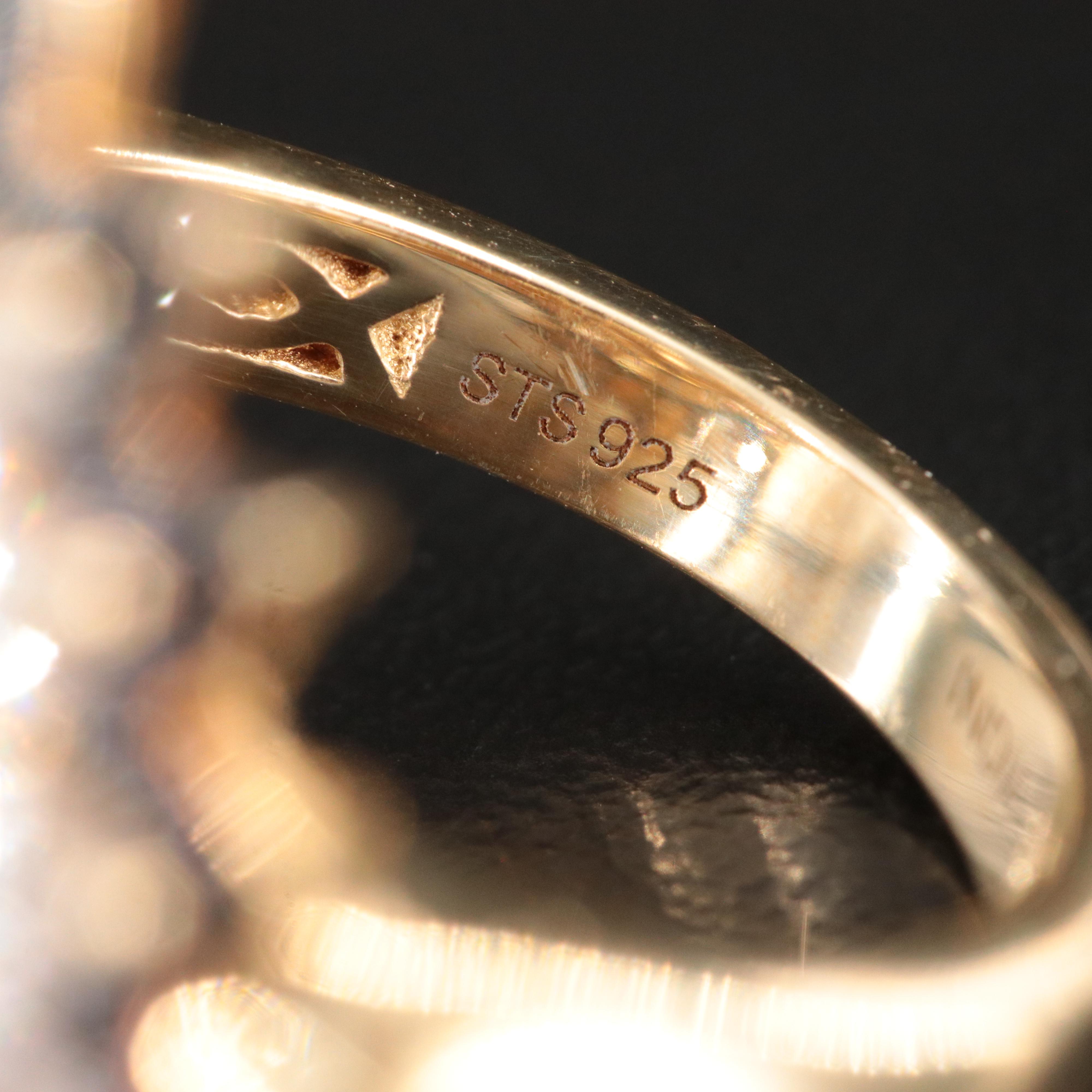 Sterling Morganite and CZ Ring