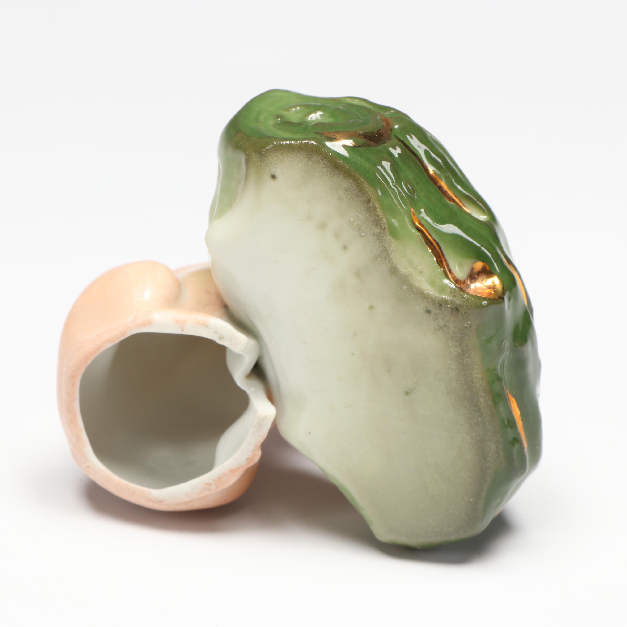 Vintage Ceramic Pig Cookie Jar with Porcelain Pig Dishes