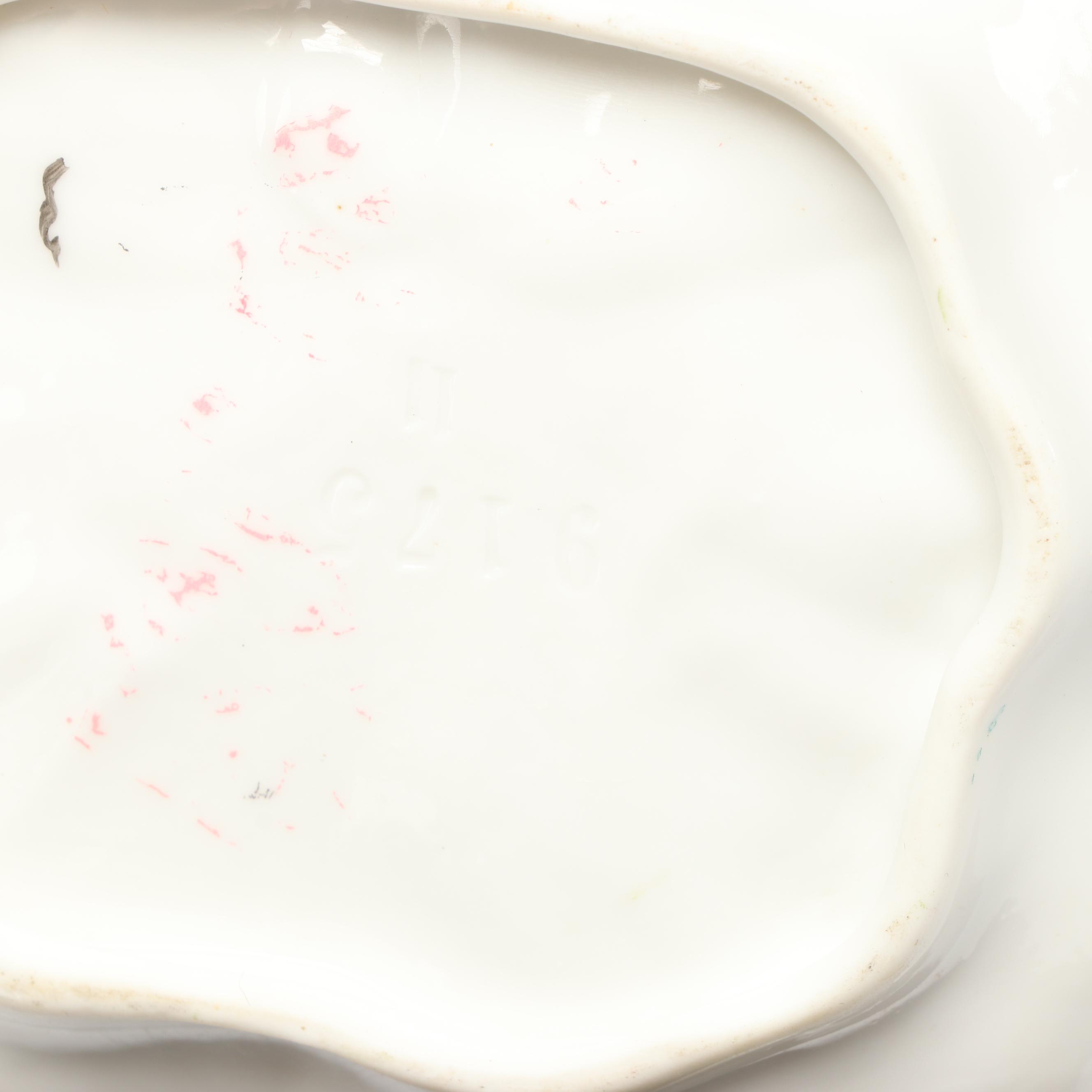 Vintage Ceramic Pig Cookie Jar with Porcelain Pig Dishes