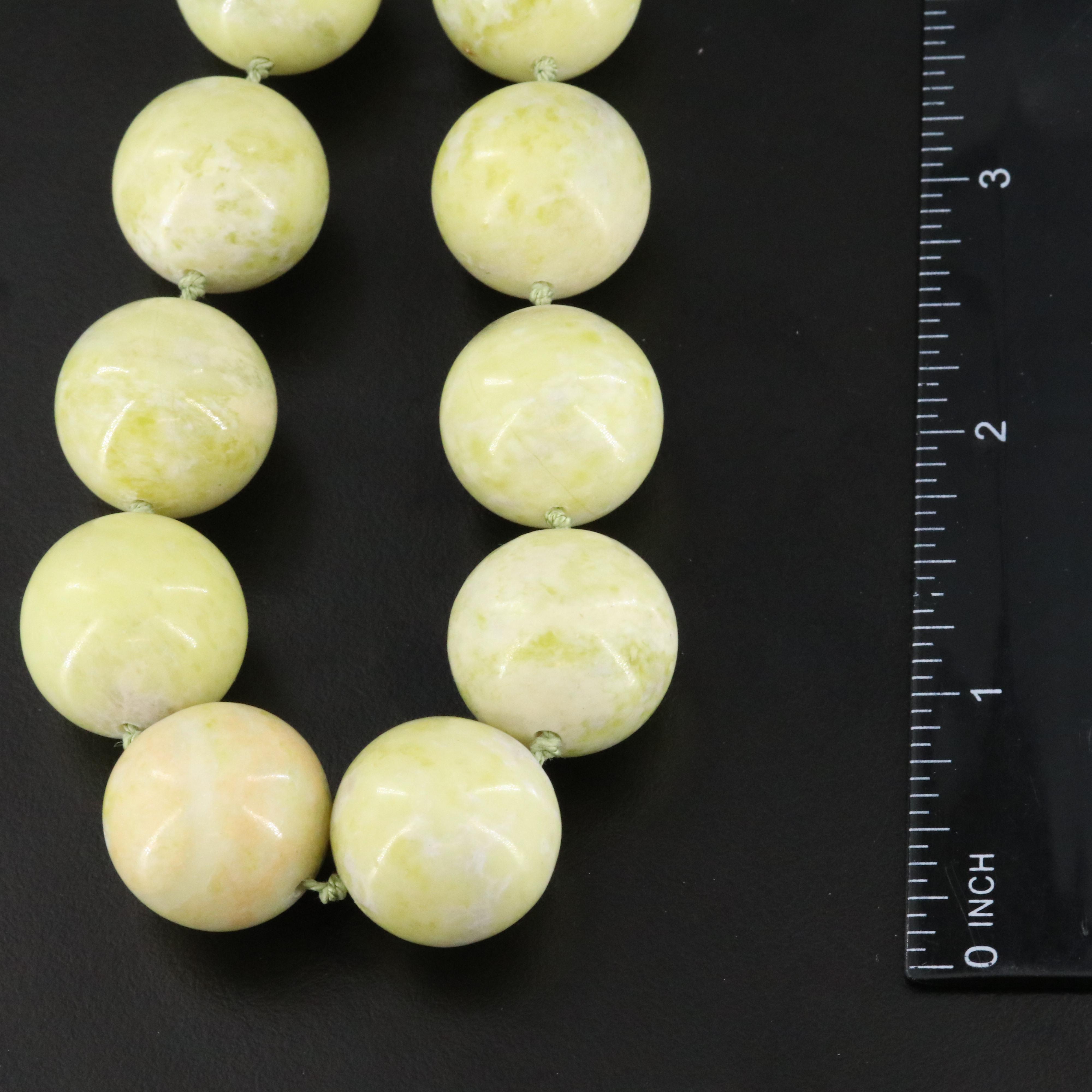 Coral and Serpentine Bead Necklaces with Sterling and 14K Clasps