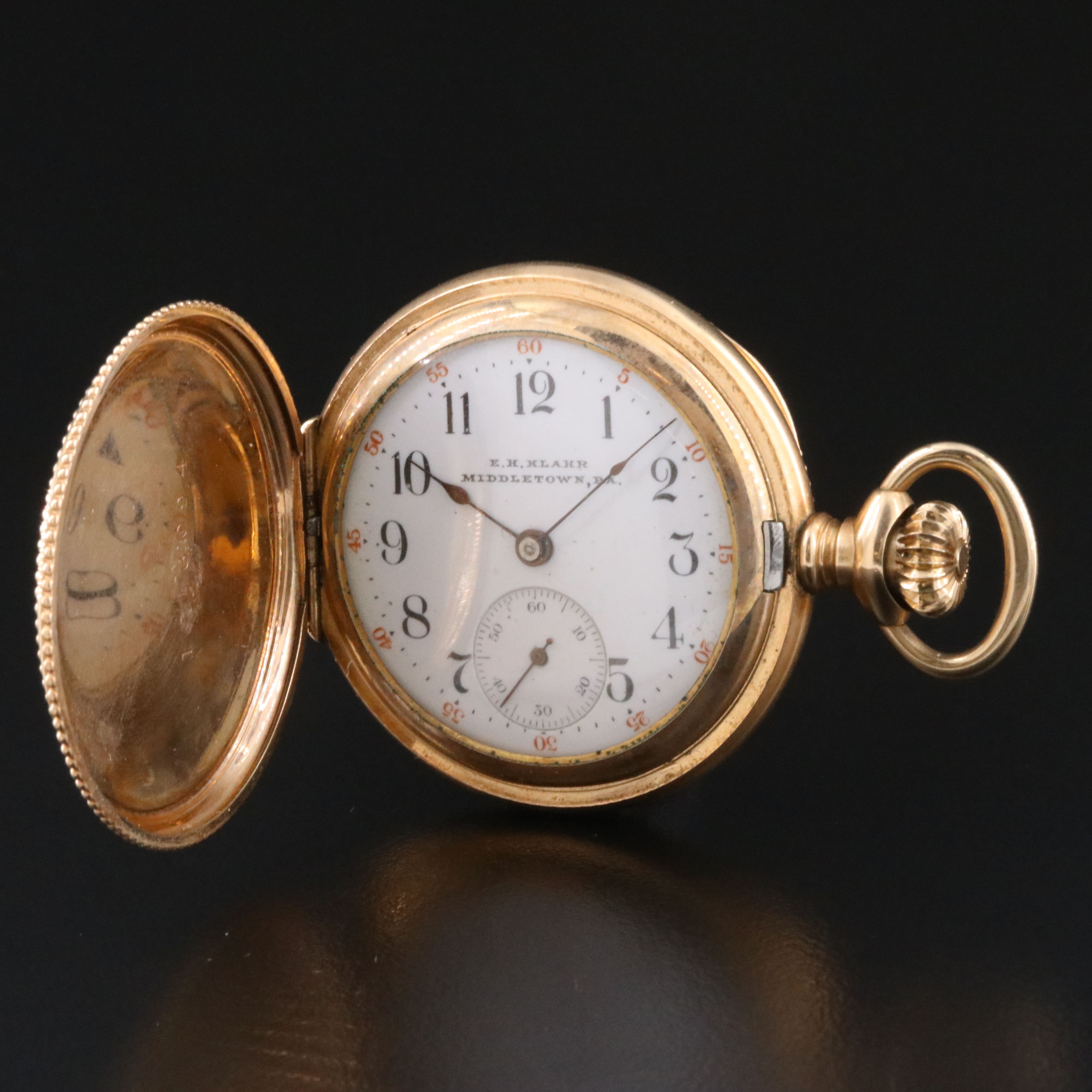 Illinois Watch Co. For E.H. Klahr Gold Filled Ornate Pocket Watch