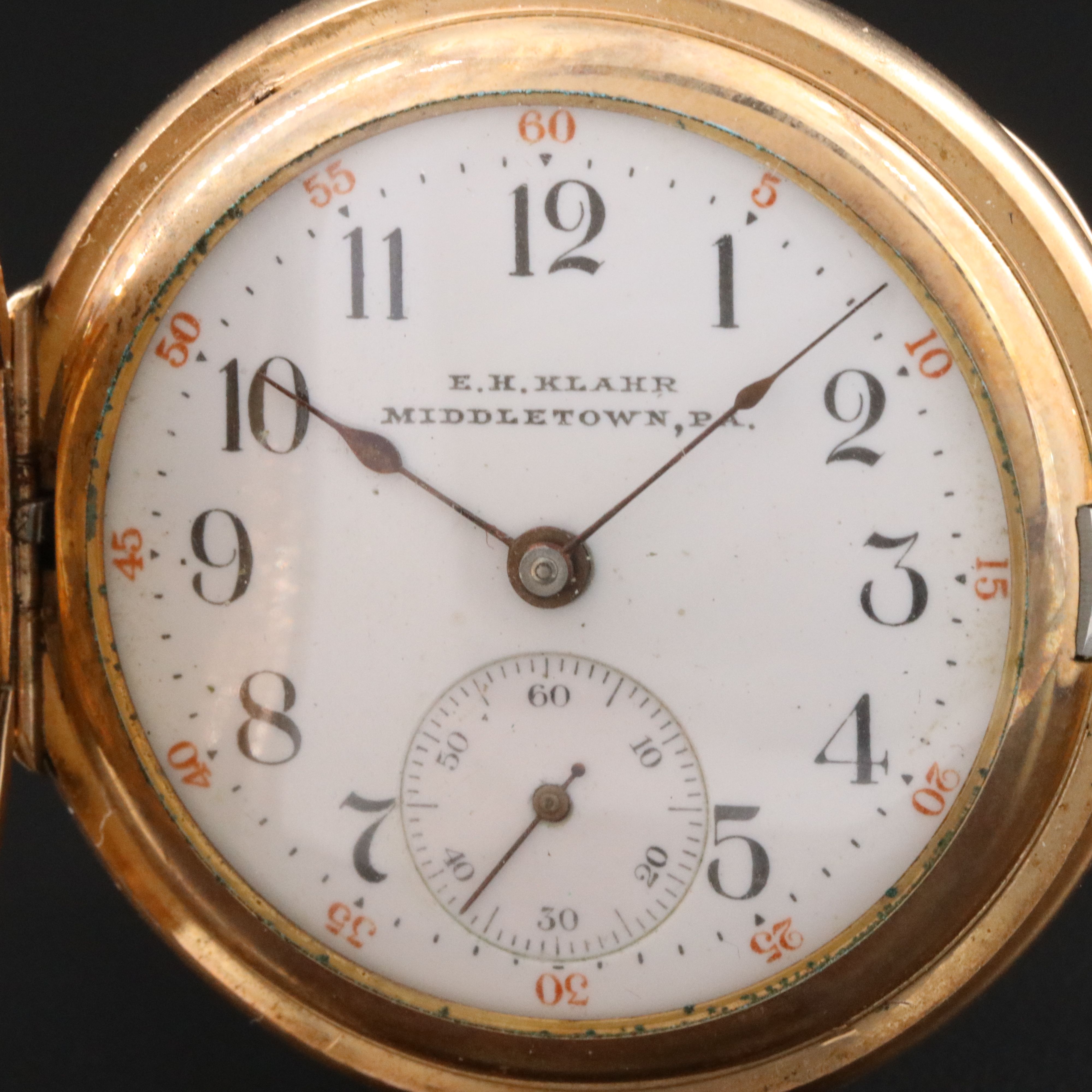 Illinois Watch Co. For E.H. Klahr Gold Filled Ornate Pocket Watch