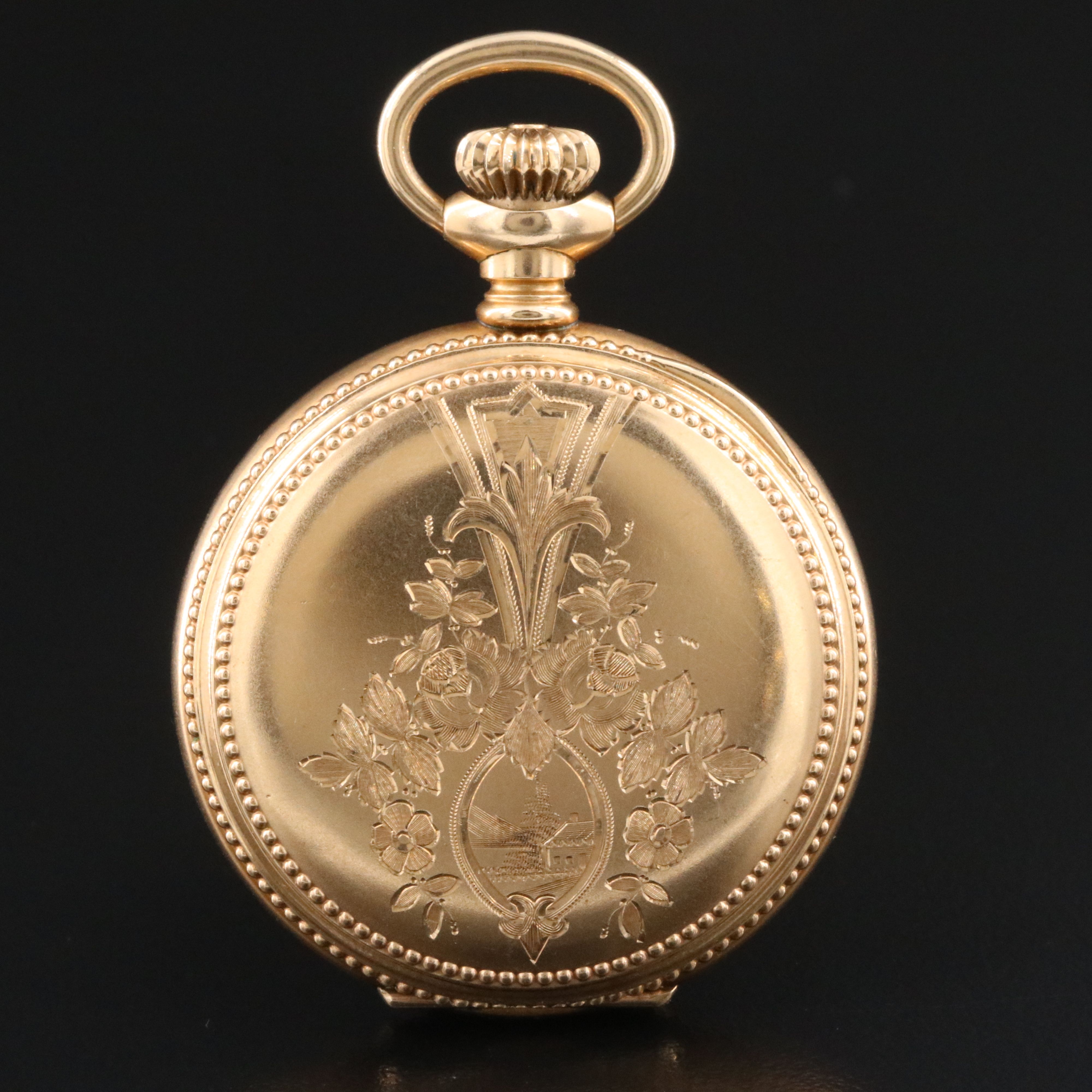 Illinois Watch Co. For E.H. Klahr Gold Filled Ornate Pocket Watch