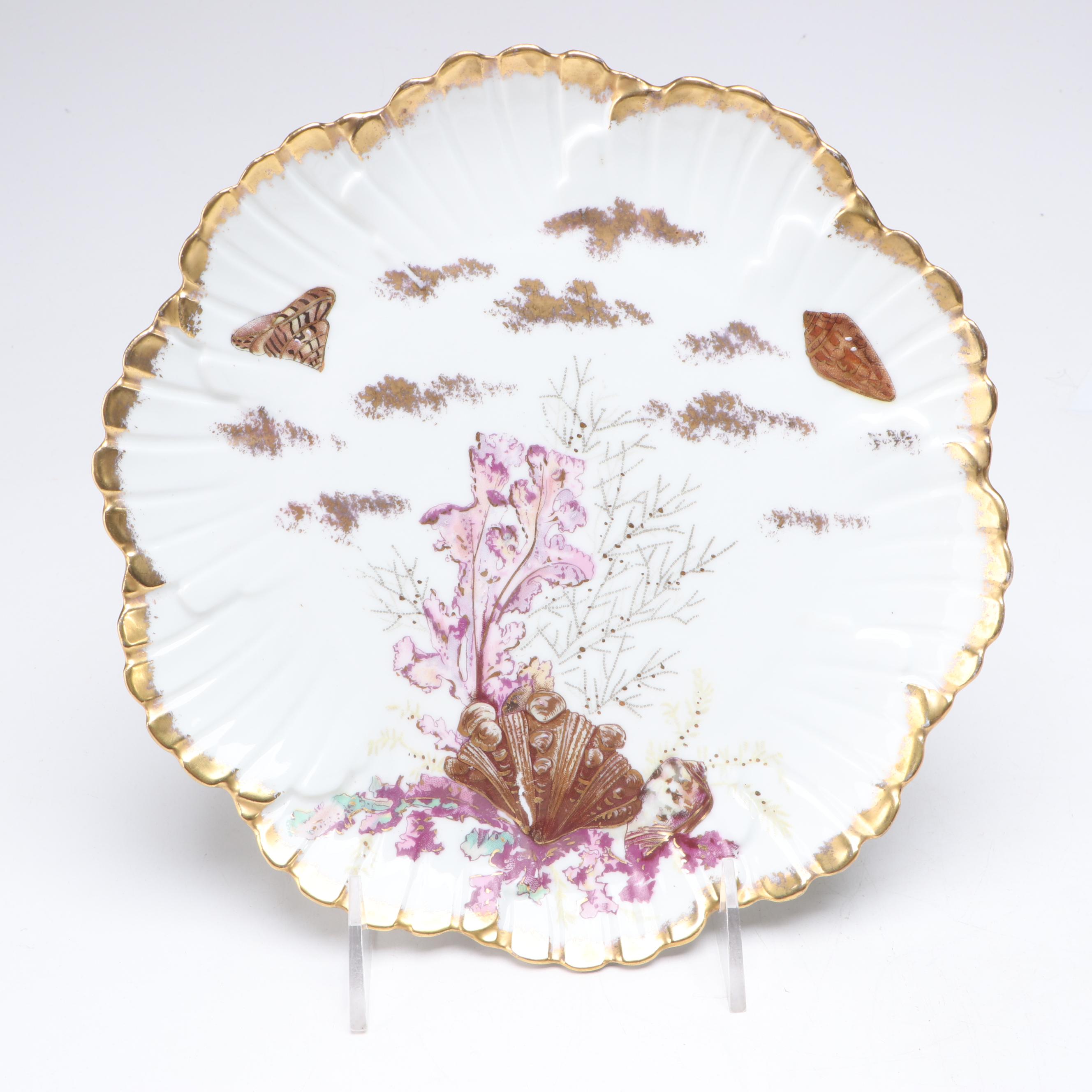 Limoges Hand-Painted Porcelain Fish Service, Late 19th/ Early 20th Century