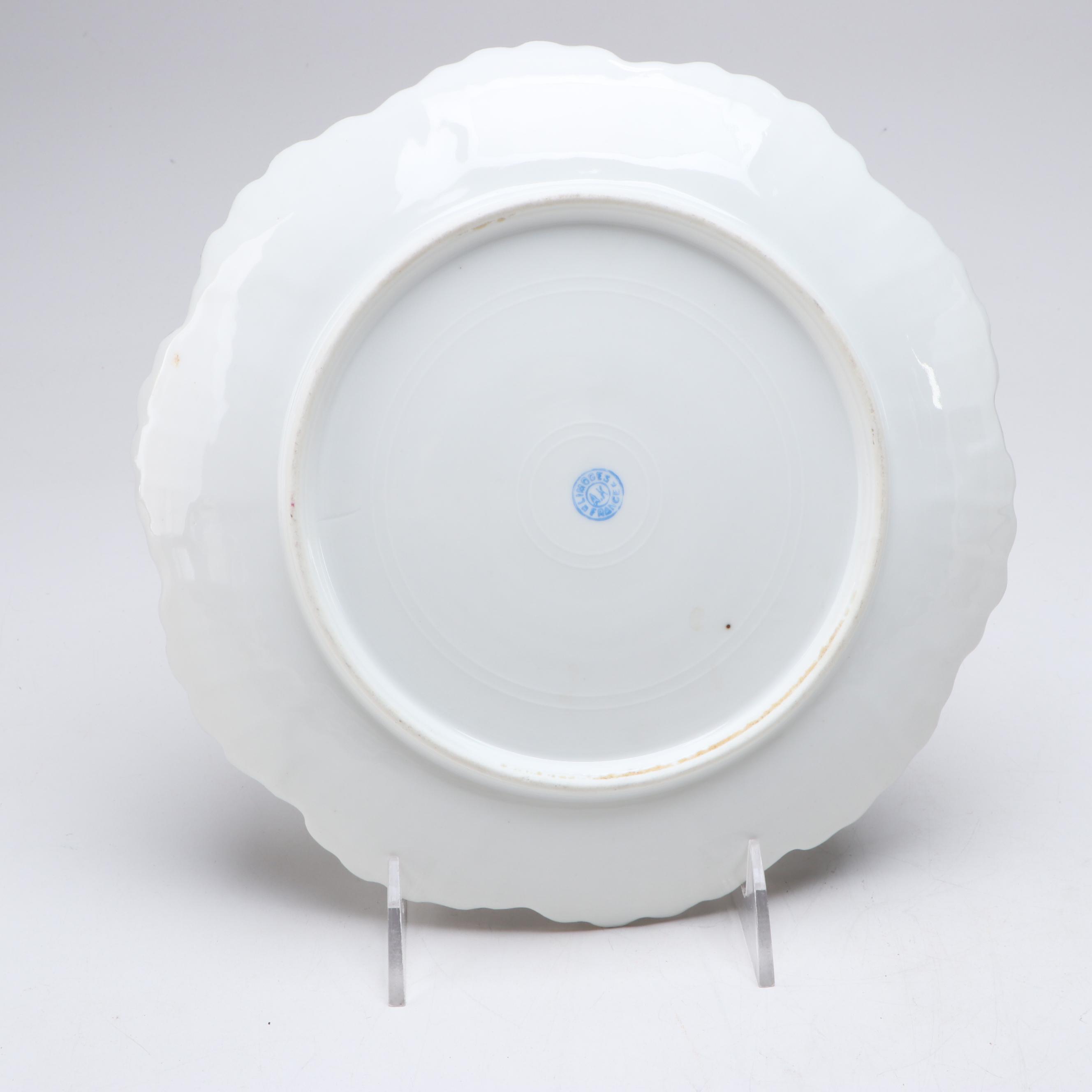 Limoges Hand-Painted Porcelain Fish Service, Late 19th/ Early 20th Century