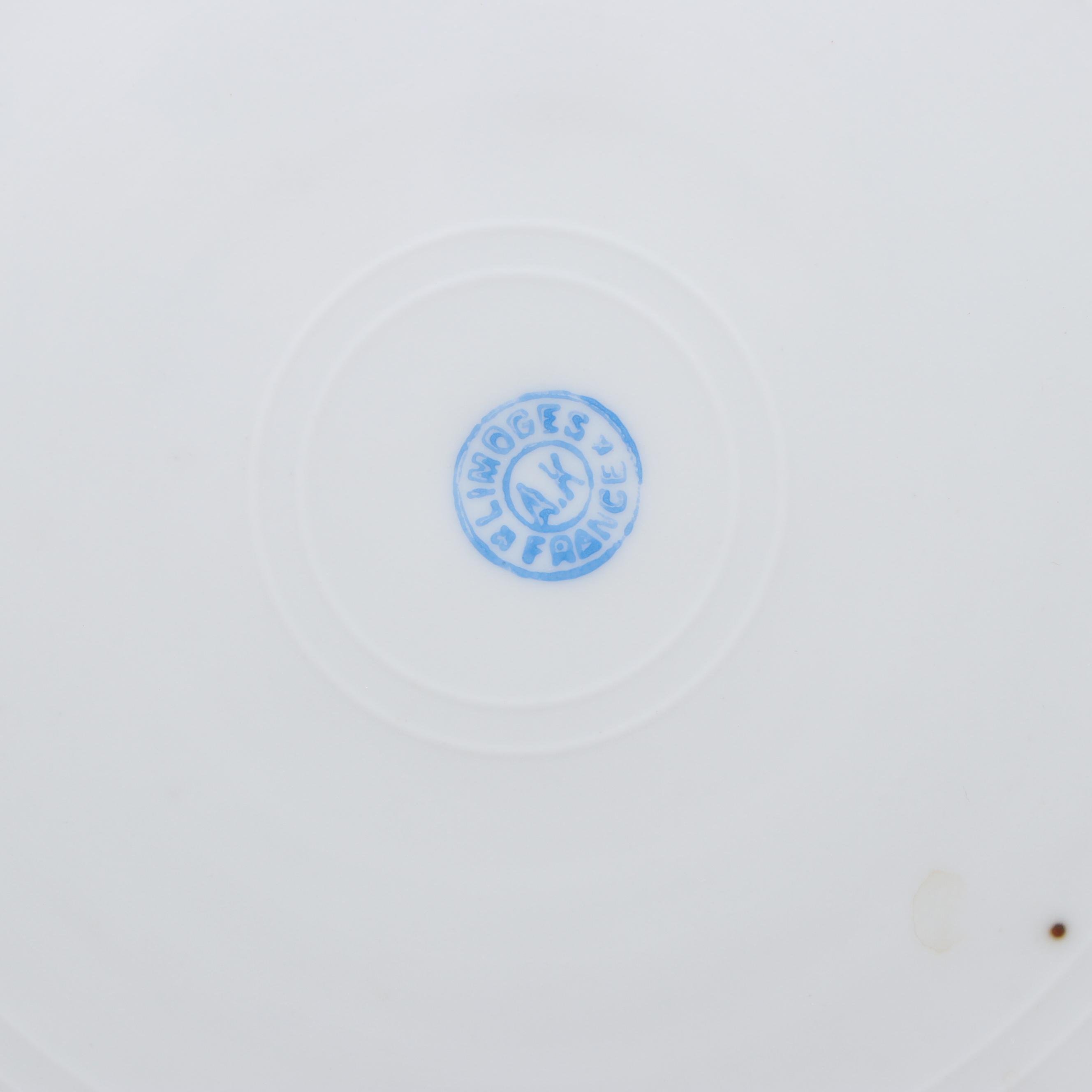 Limoges Hand-Painted Porcelain Fish Service, Late 19th/ Early 20th Century