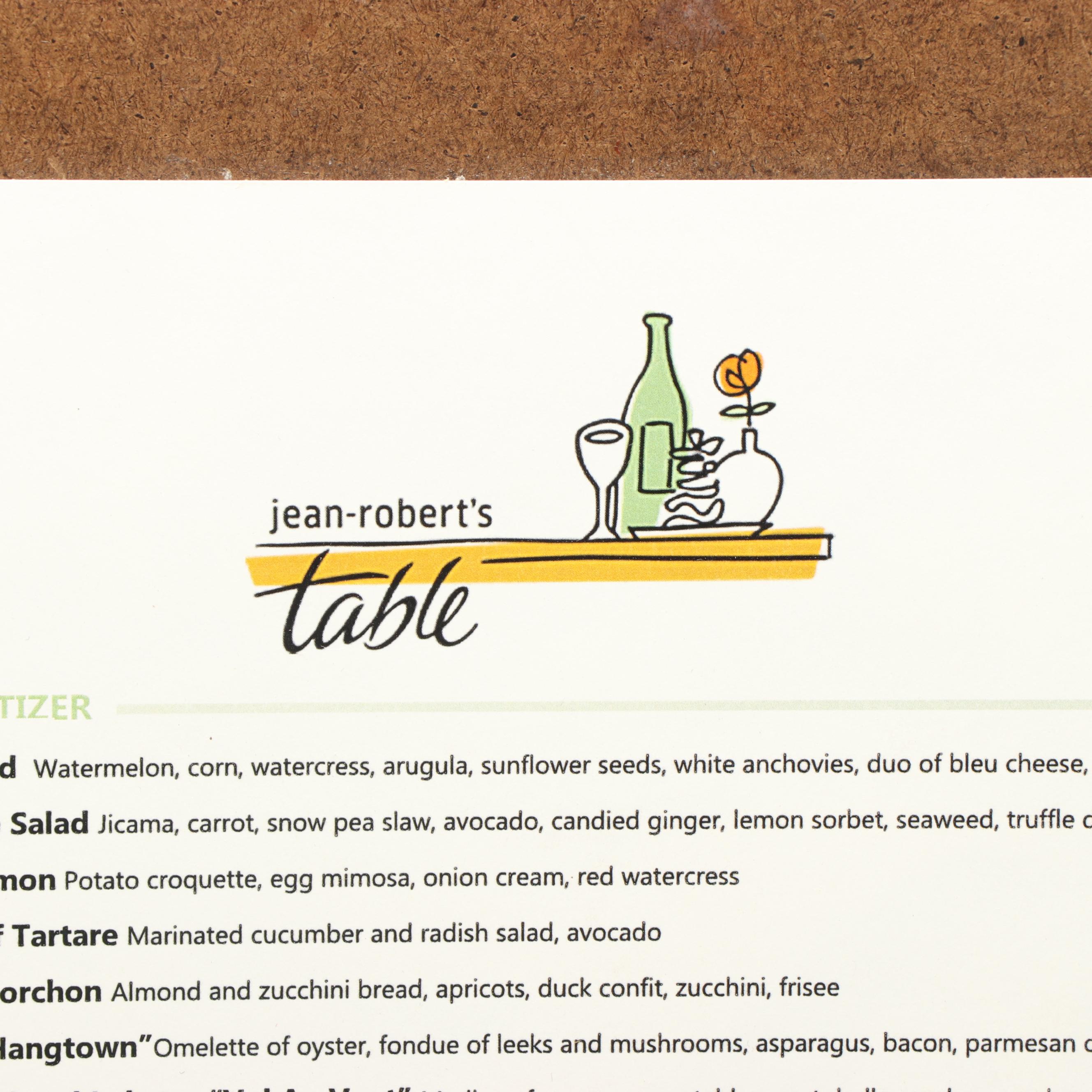 Cincinnati Jean Robert's Table Food and Wine Menu Boards