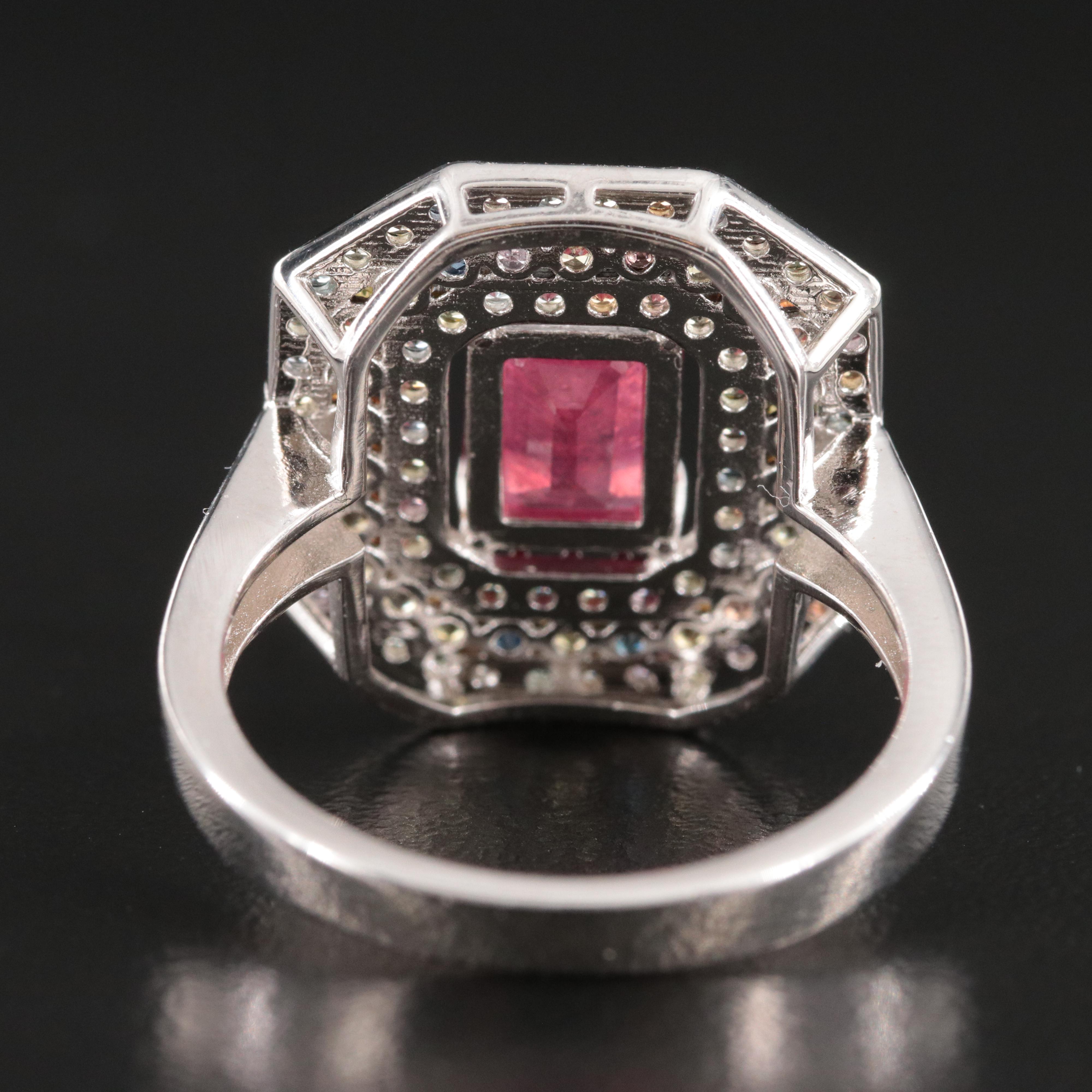 Sterling Filled Corundum and Sapphire Ring