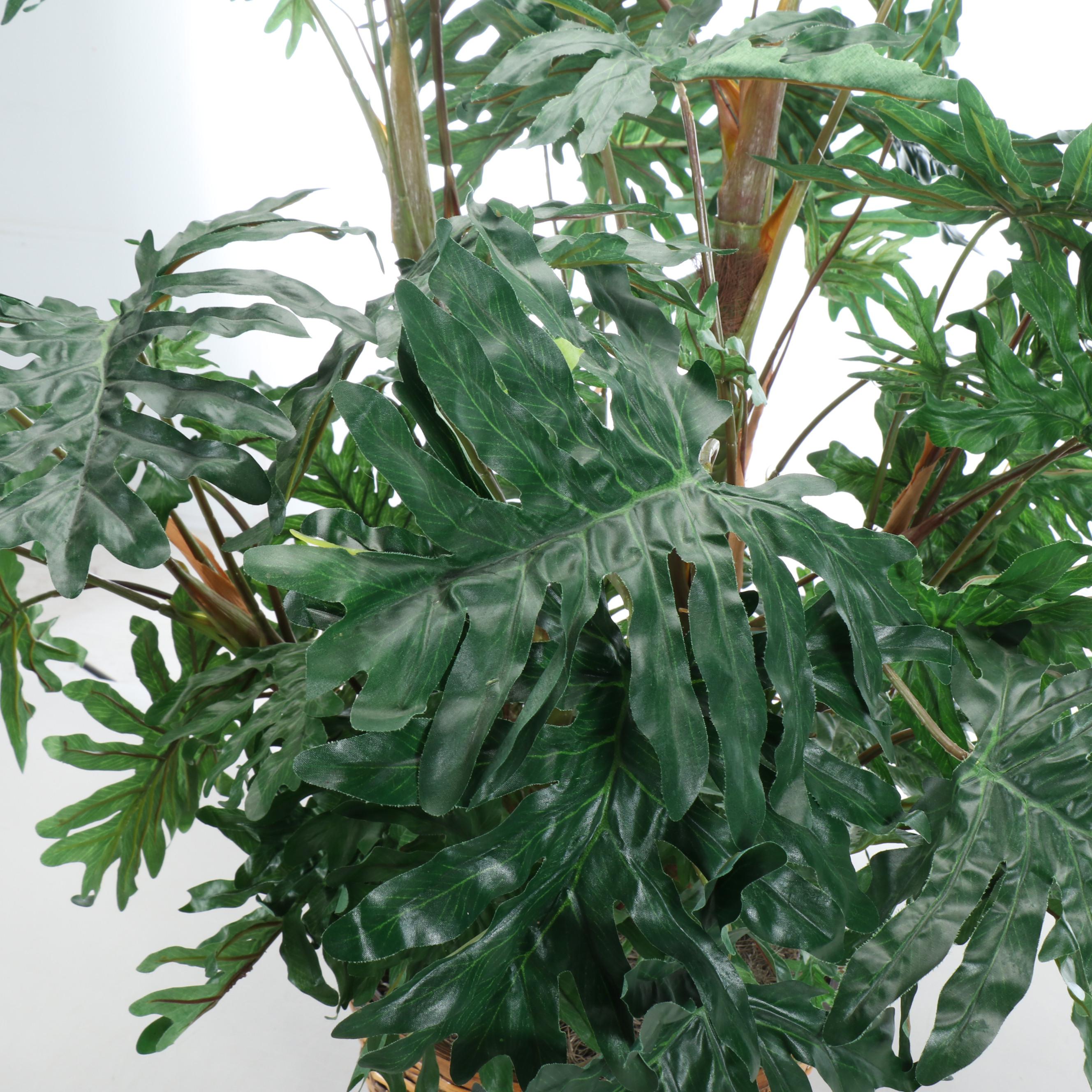 Philodendron Artificial Plant in Wicker Planter