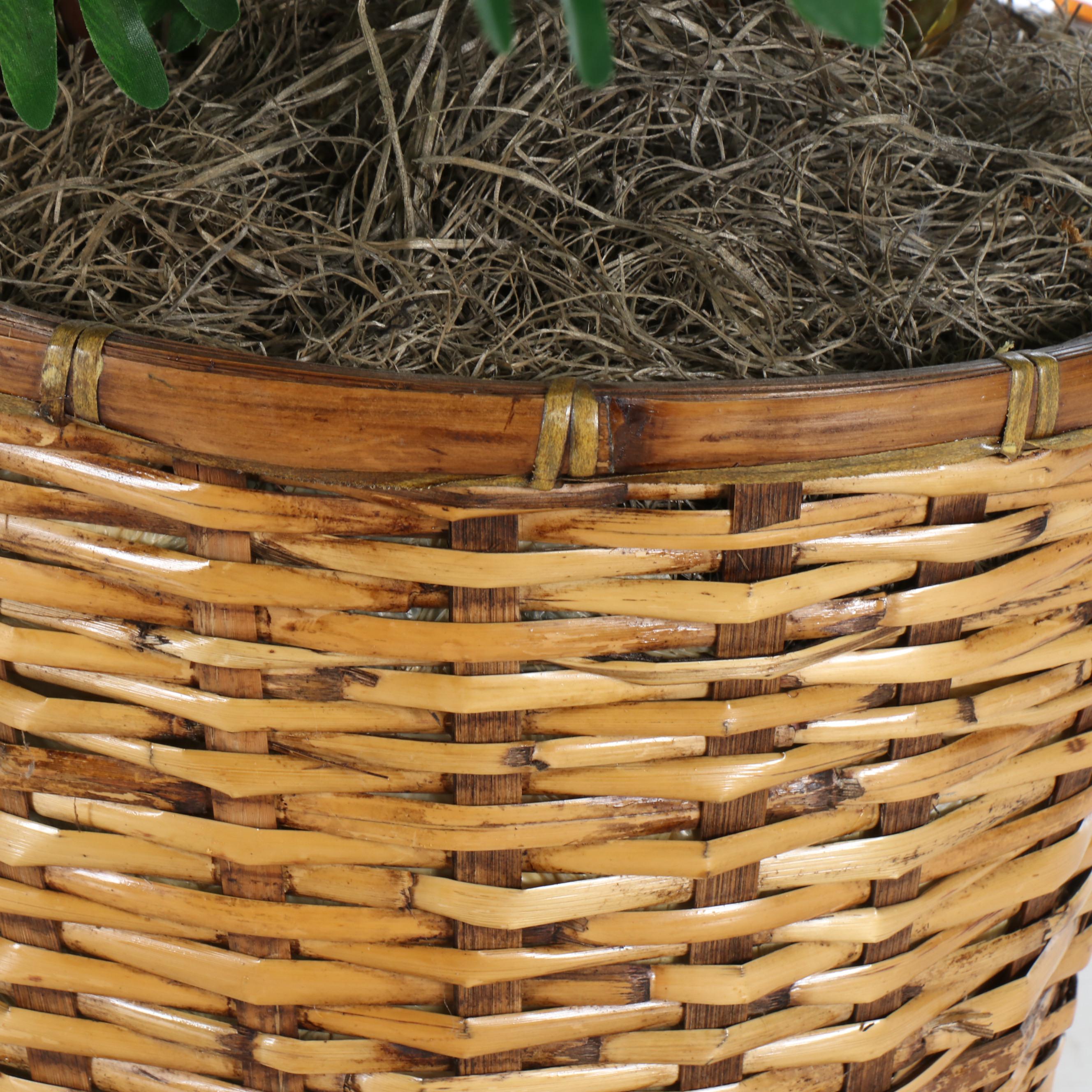 Philodendron Artificial Plant in Wicker Planter