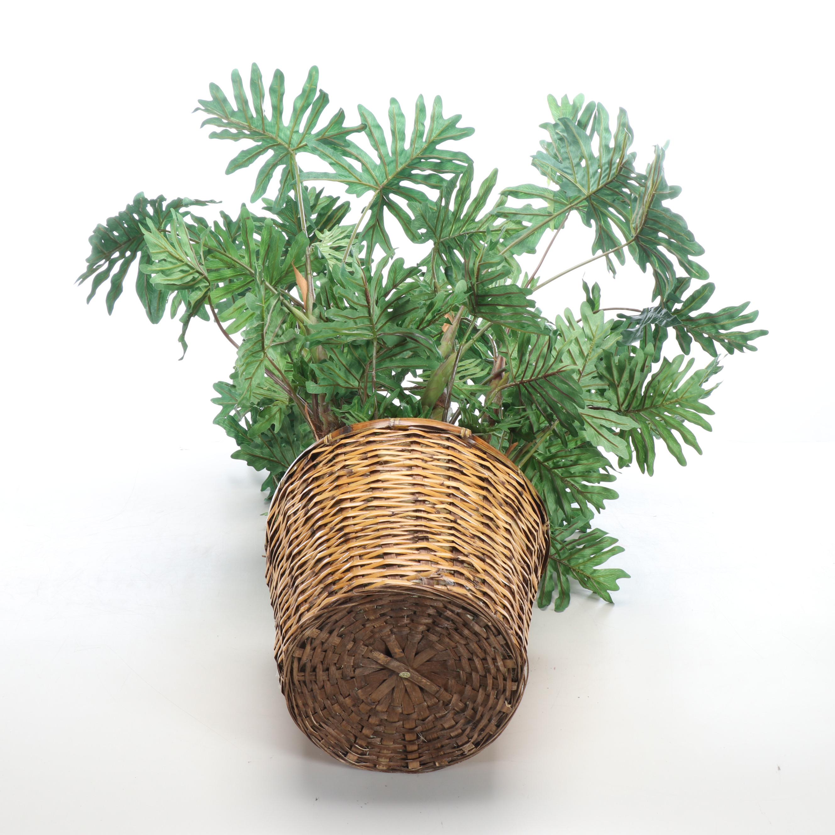 Philodendron Artificial Plant in Wicker Planter
