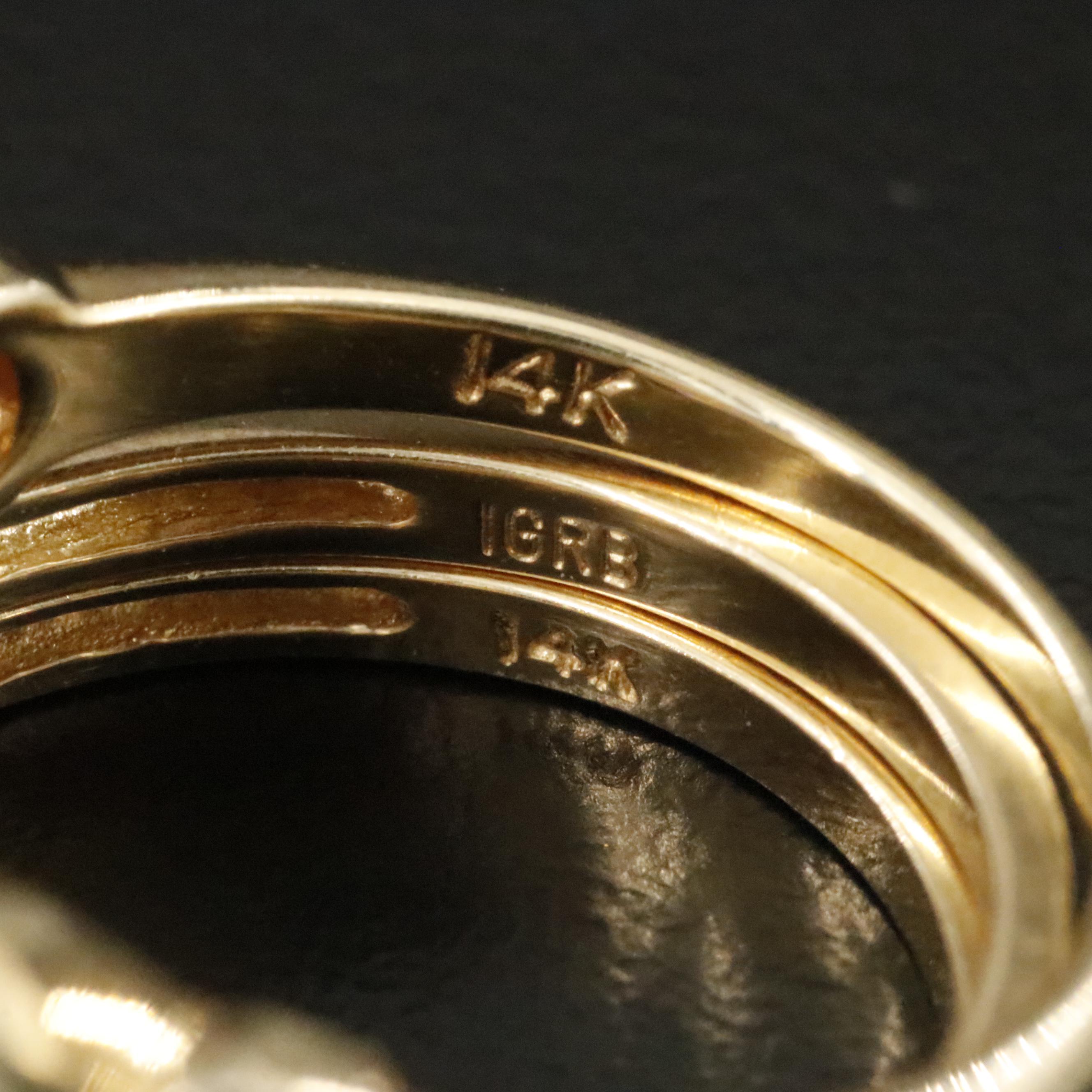 14K Sapphire and Diamond Stacking Rings