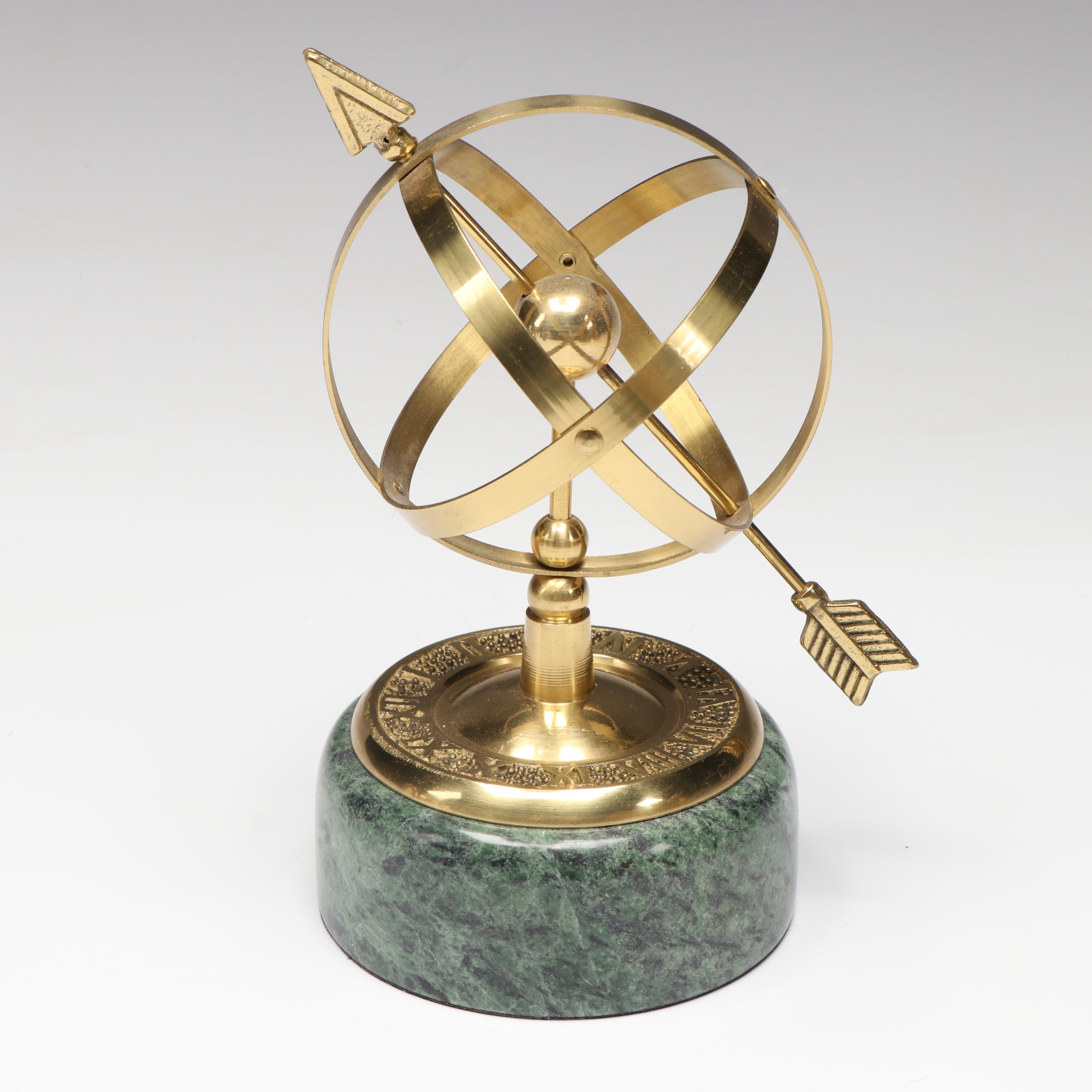 Brass Double Headed Swan Planter, Desktop Sundial, and More Metal Décor