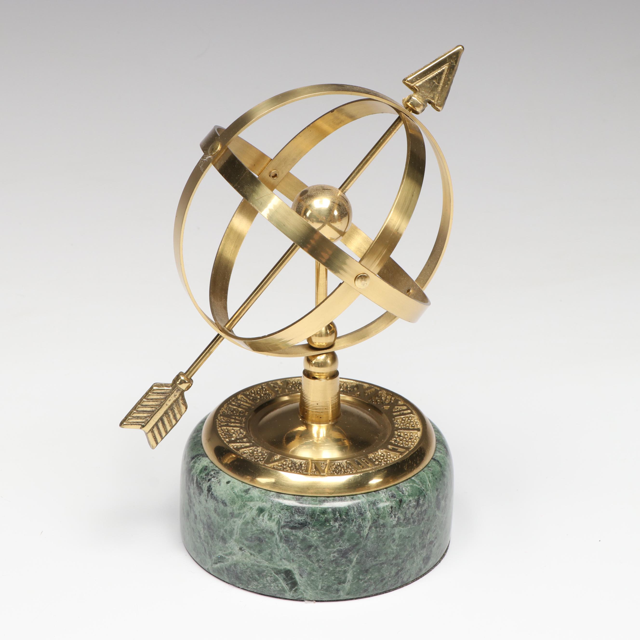 Brass Double Headed Swan Planter, Desktop Sundial, and More Metal Décor