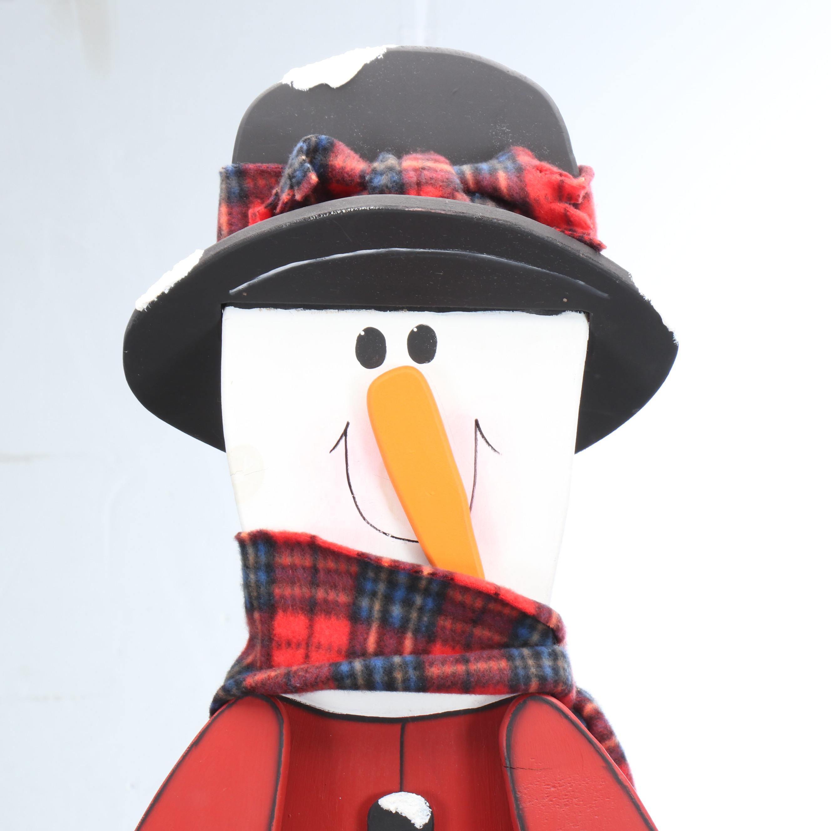 Rustic Wood Standing Snowman