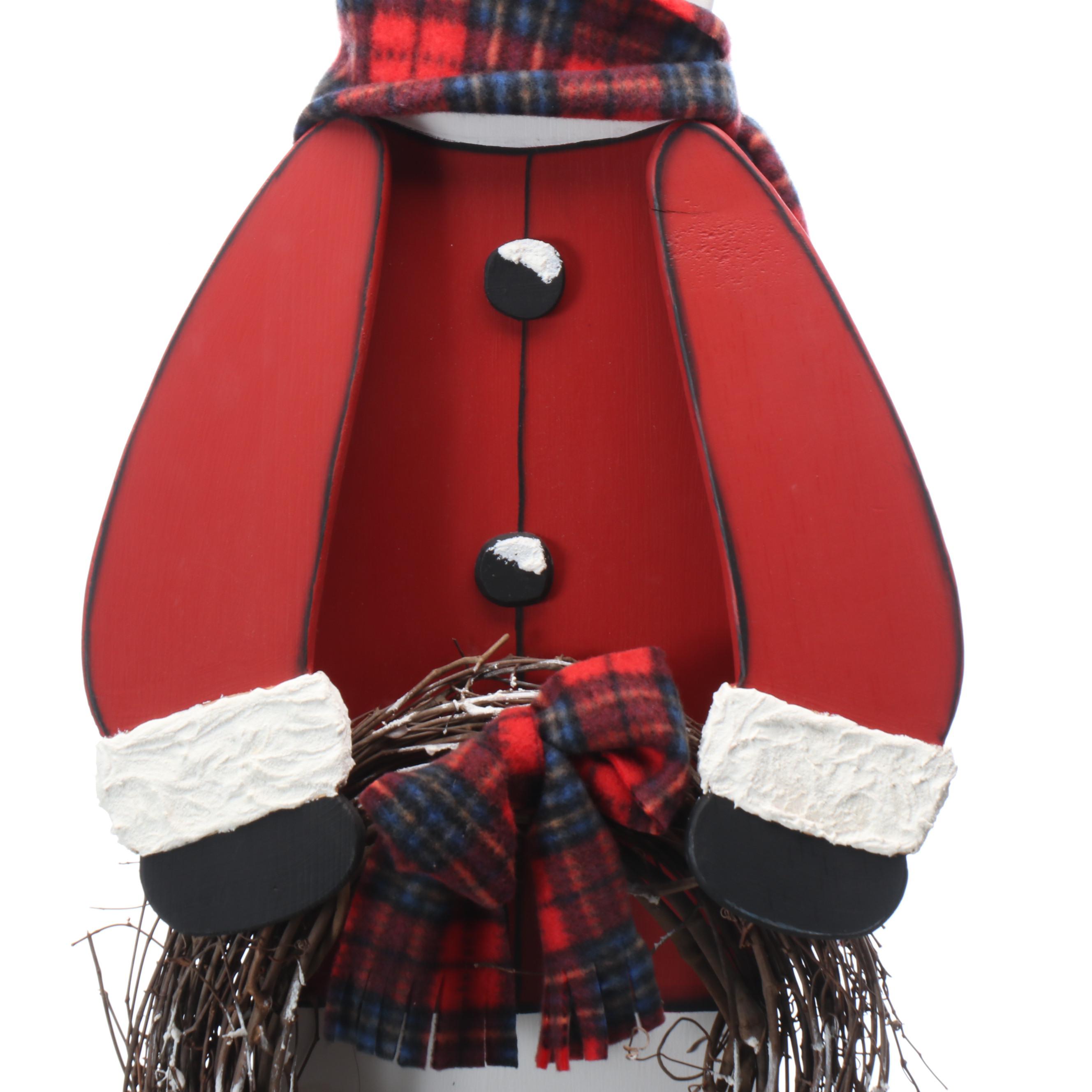 Rustic Wood Standing Snowman