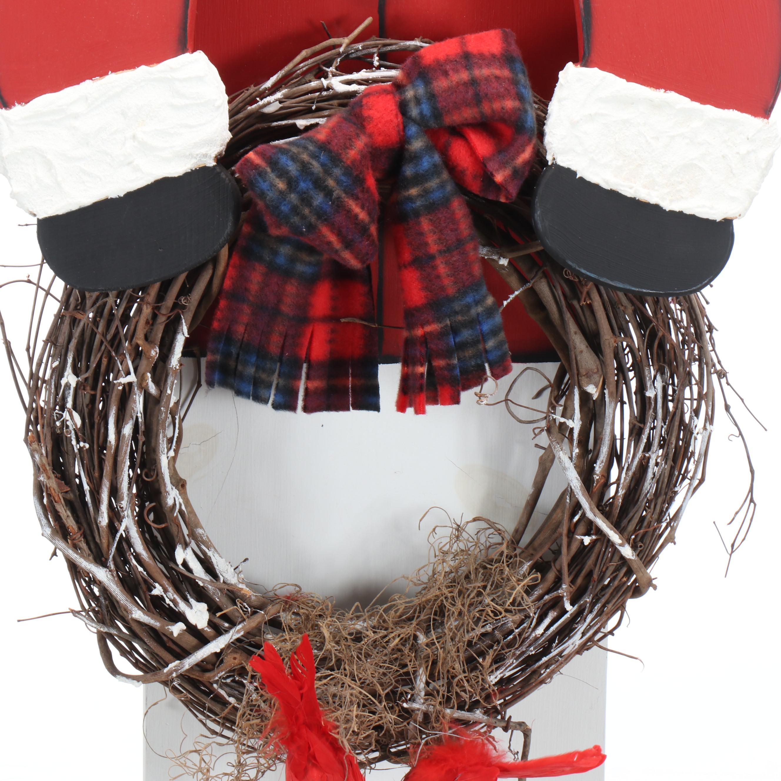 Rustic Wood Standing Snowman