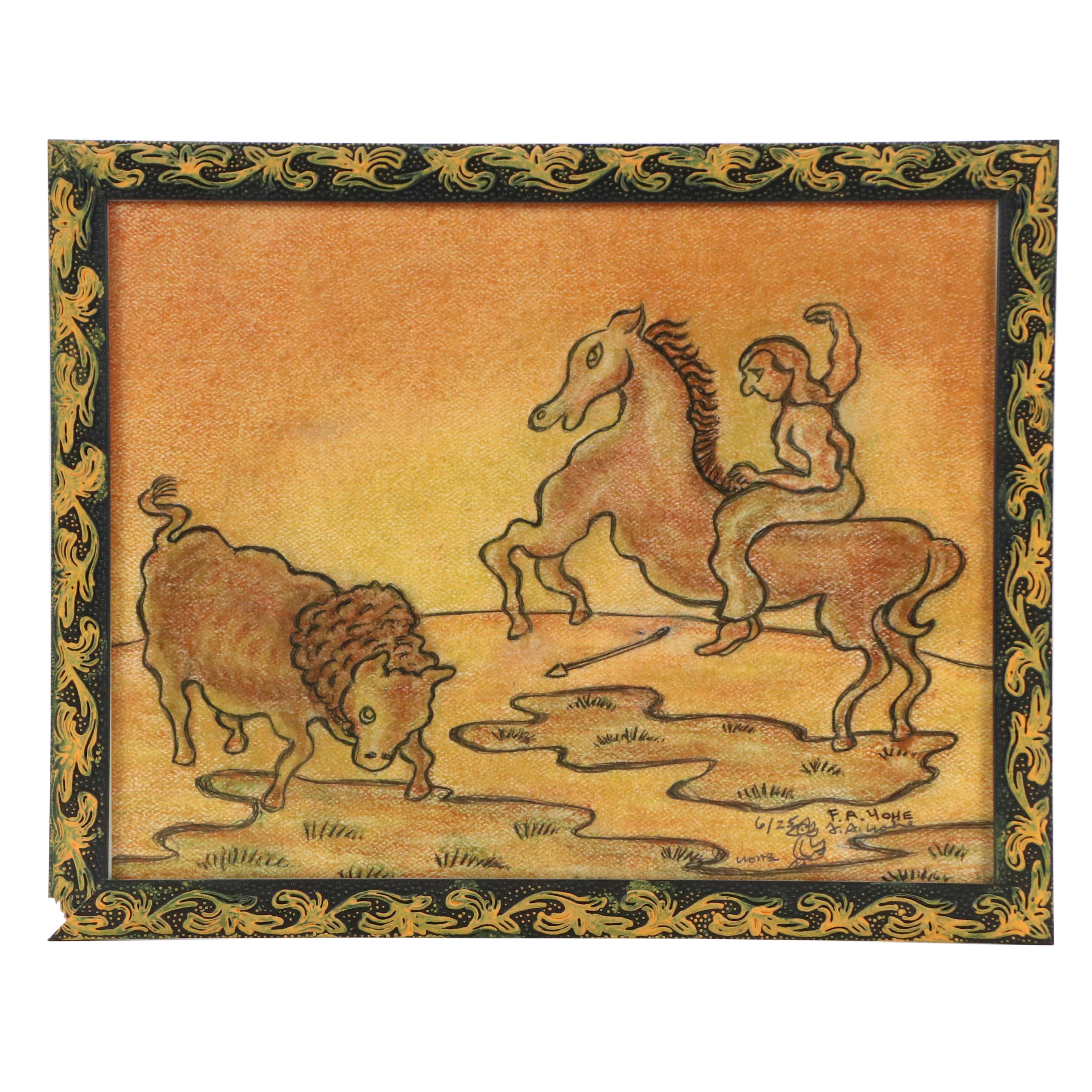 Frederick Arthur Yohe Offset Lithograph Print, Late 20th Century