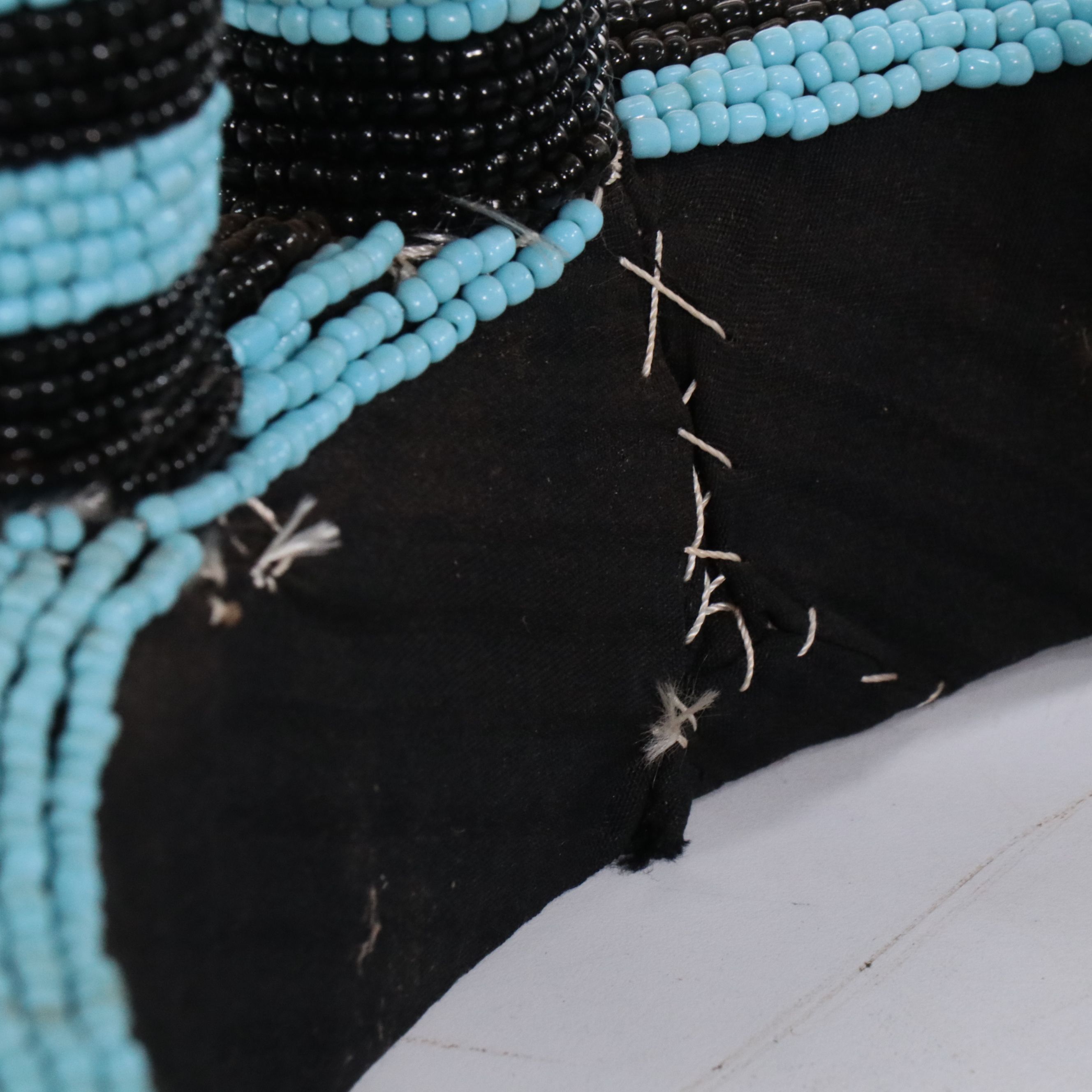 Pair of Bamileke Traditional Style Beaded Stools