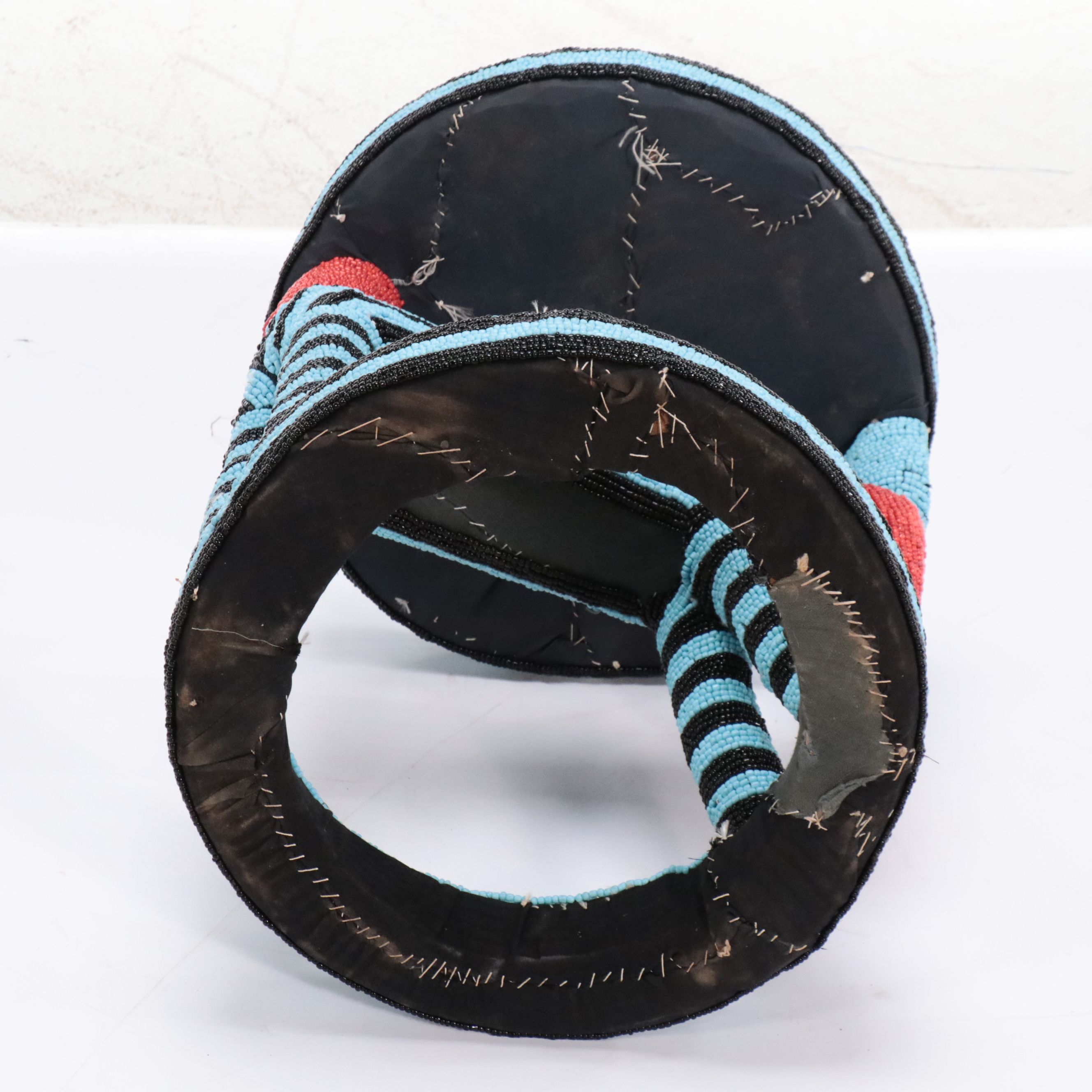 Pair of Bamileke Traditional Style Beaded Stools