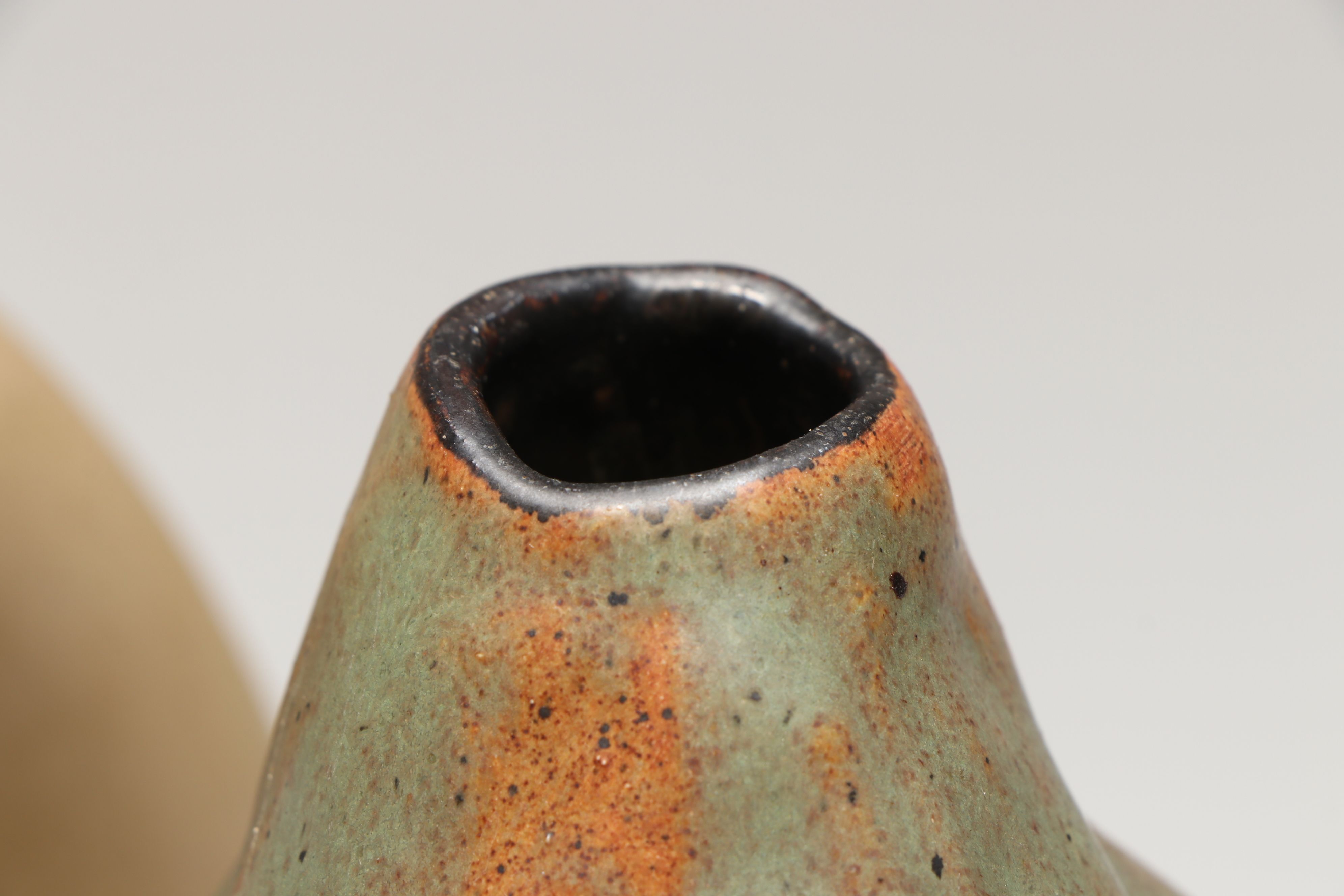 Hartstone Pottery Donut Wine Decanter with Studio Art Pottery Vase