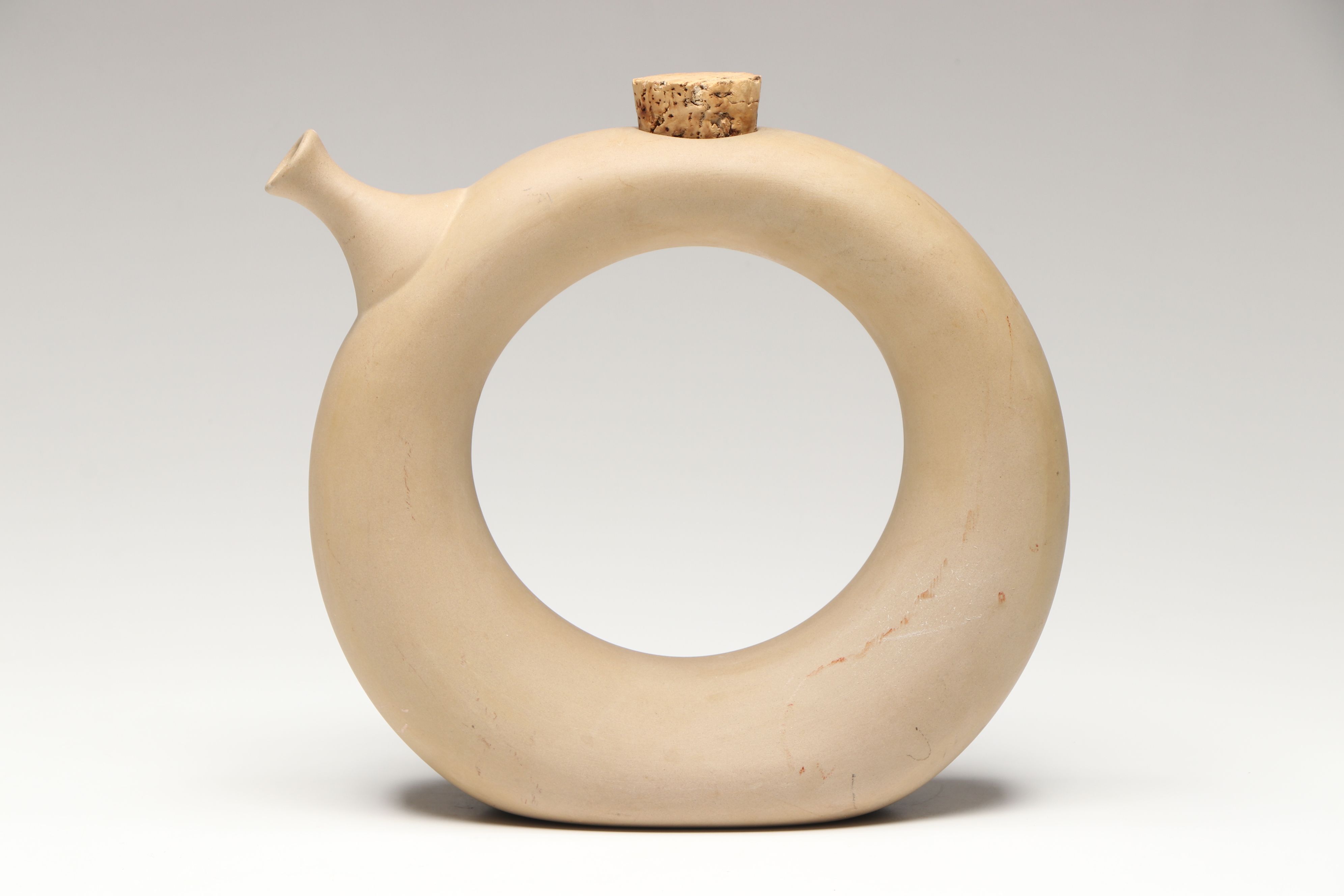 Hartstone Pottery Donut Wine Decanter with Studio Art Pottery Vase