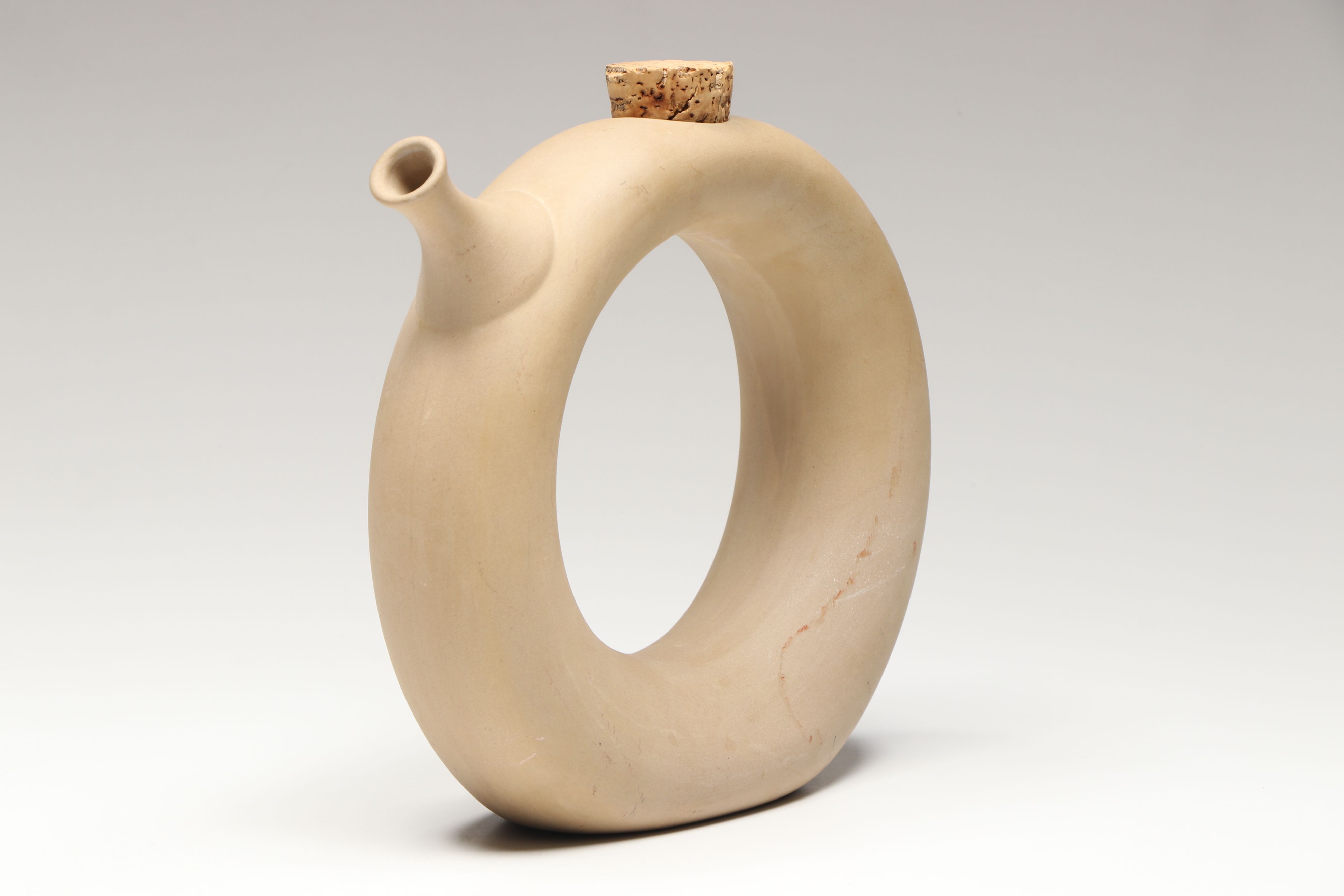 Hartstone Pottery Donut Wine Decanter with Studio Art Pottery Vase