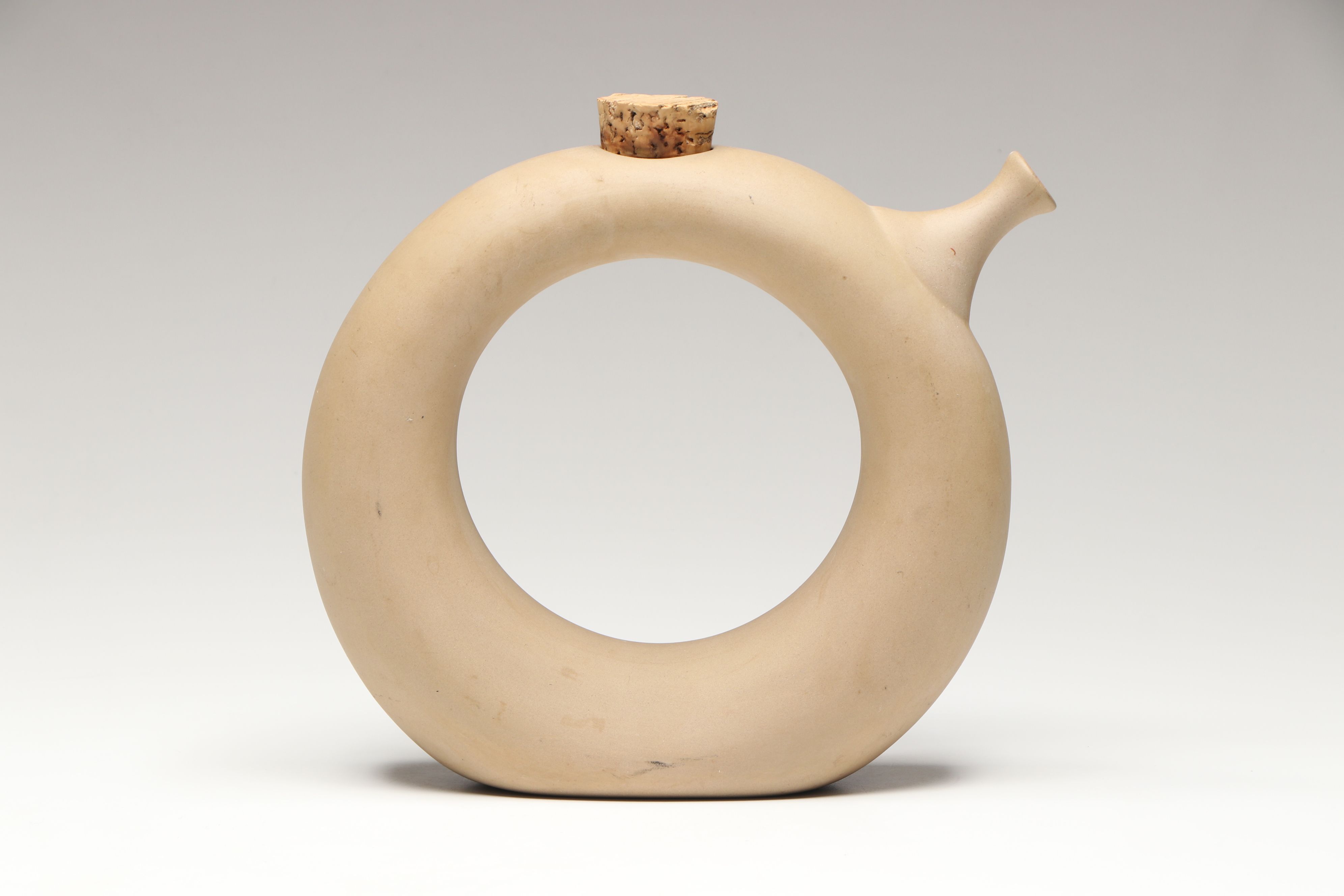 Hartstone Pottery Donut Wine Decanter with Studio Art Pottery Vase