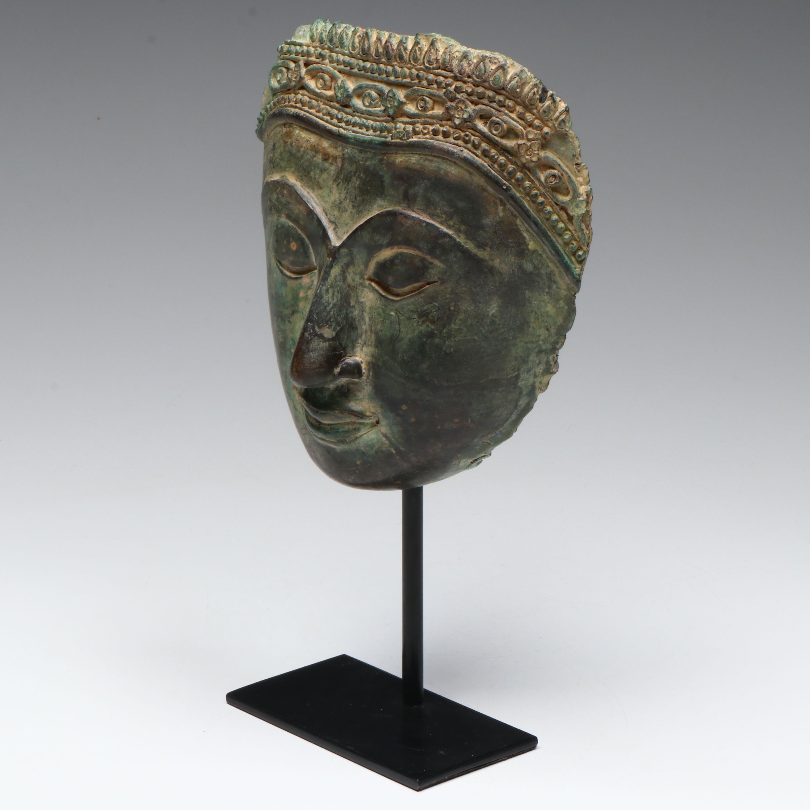 Thai Bronze Serene Head of Buddha, Circa 20th Century