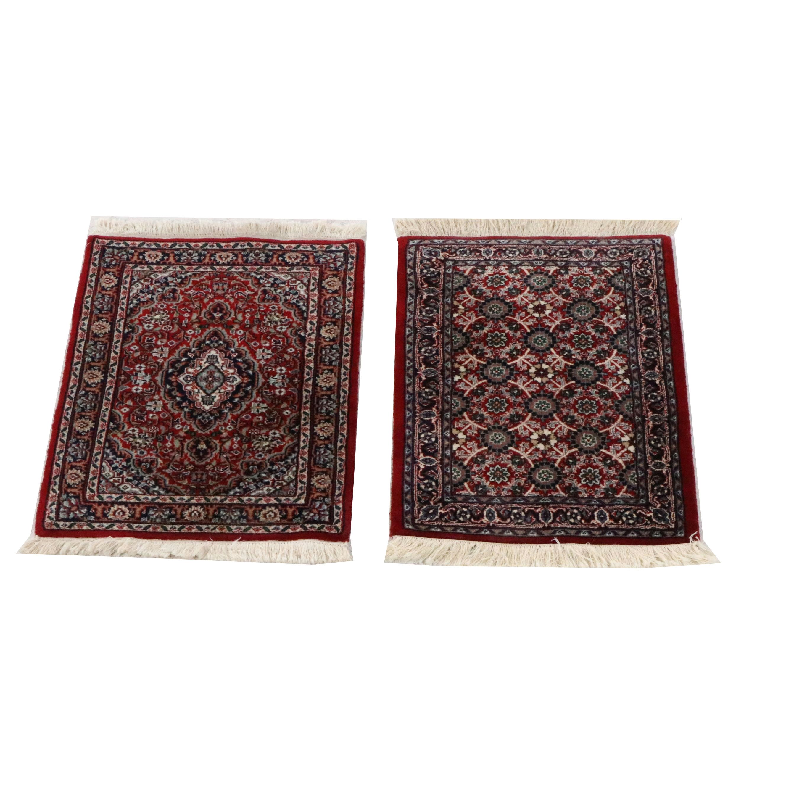Two Hand-Knotted Indo-Persian Accent Rugs