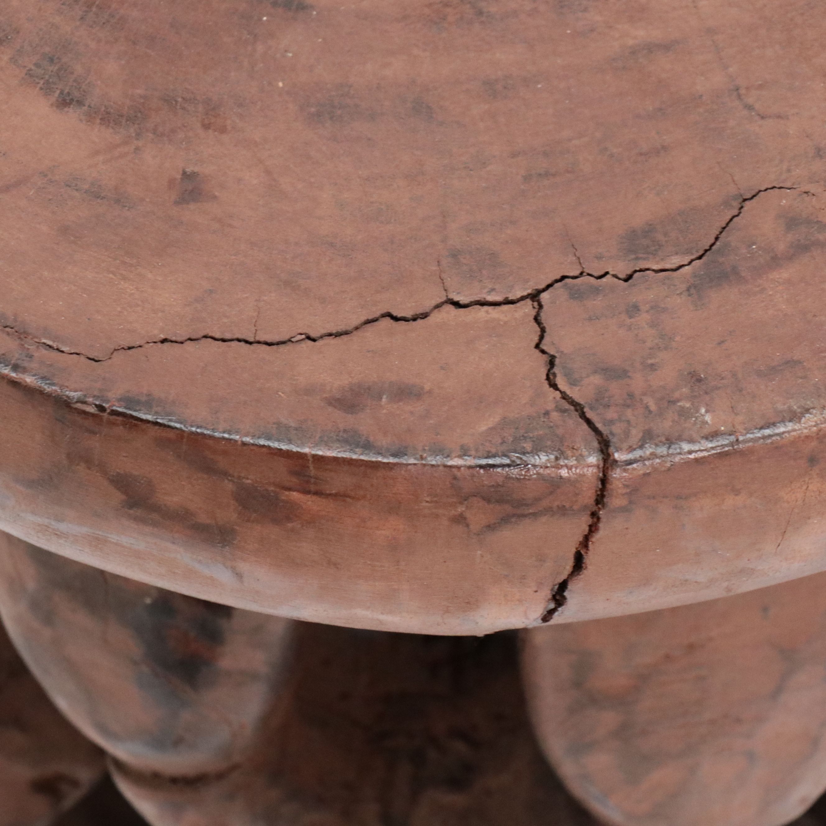 African Bamileke Style Hand-Carved Wooden Souvenir Stools