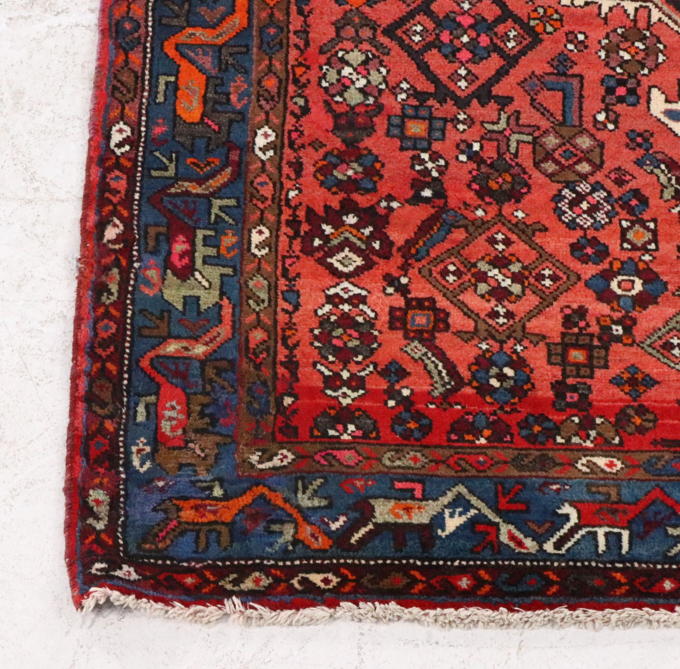 4'3 x 6'8 Hand-Knotted Persian Hamadan Area Rug