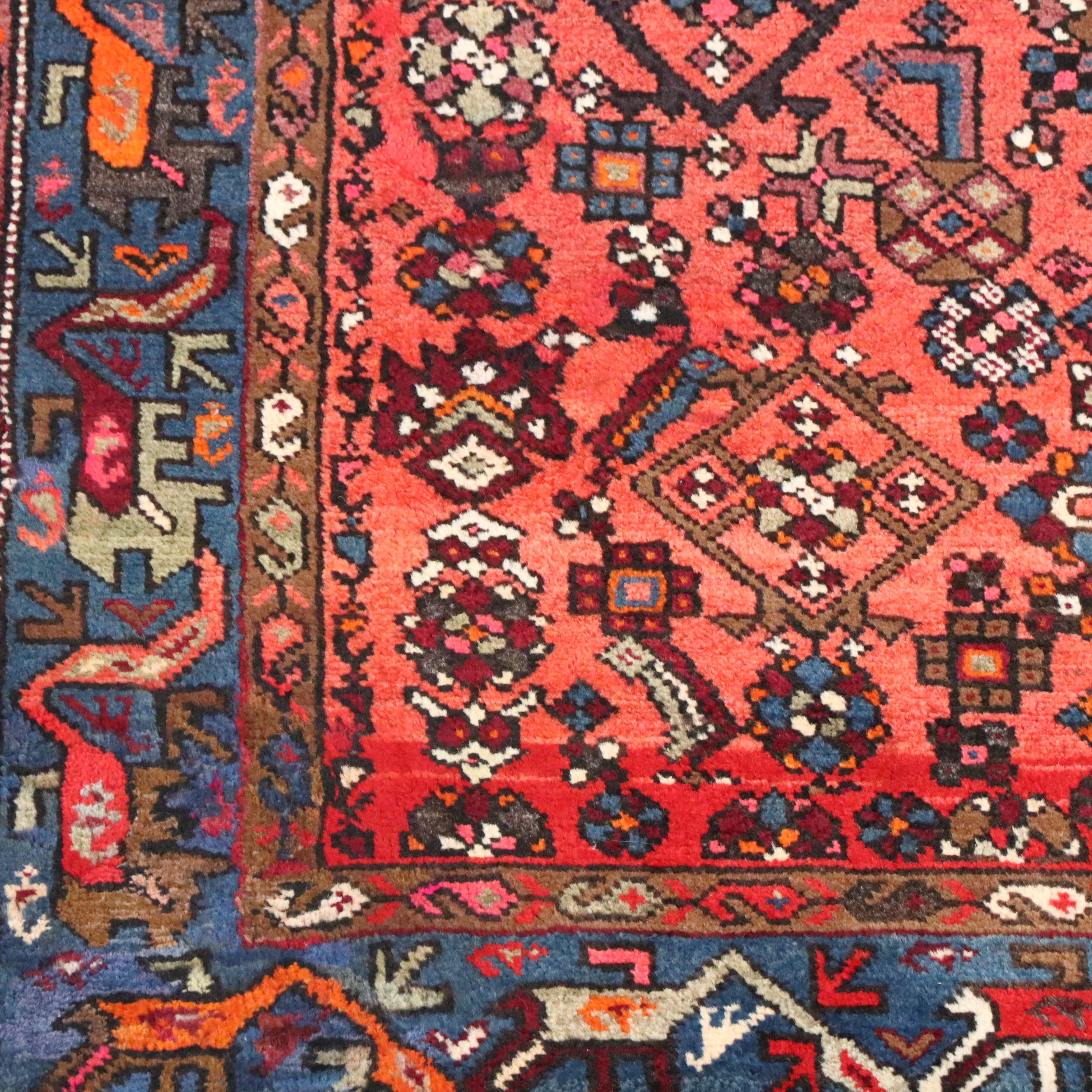4'3 x 6'8 Hand-Knotted Persian Hamadan Area Rug