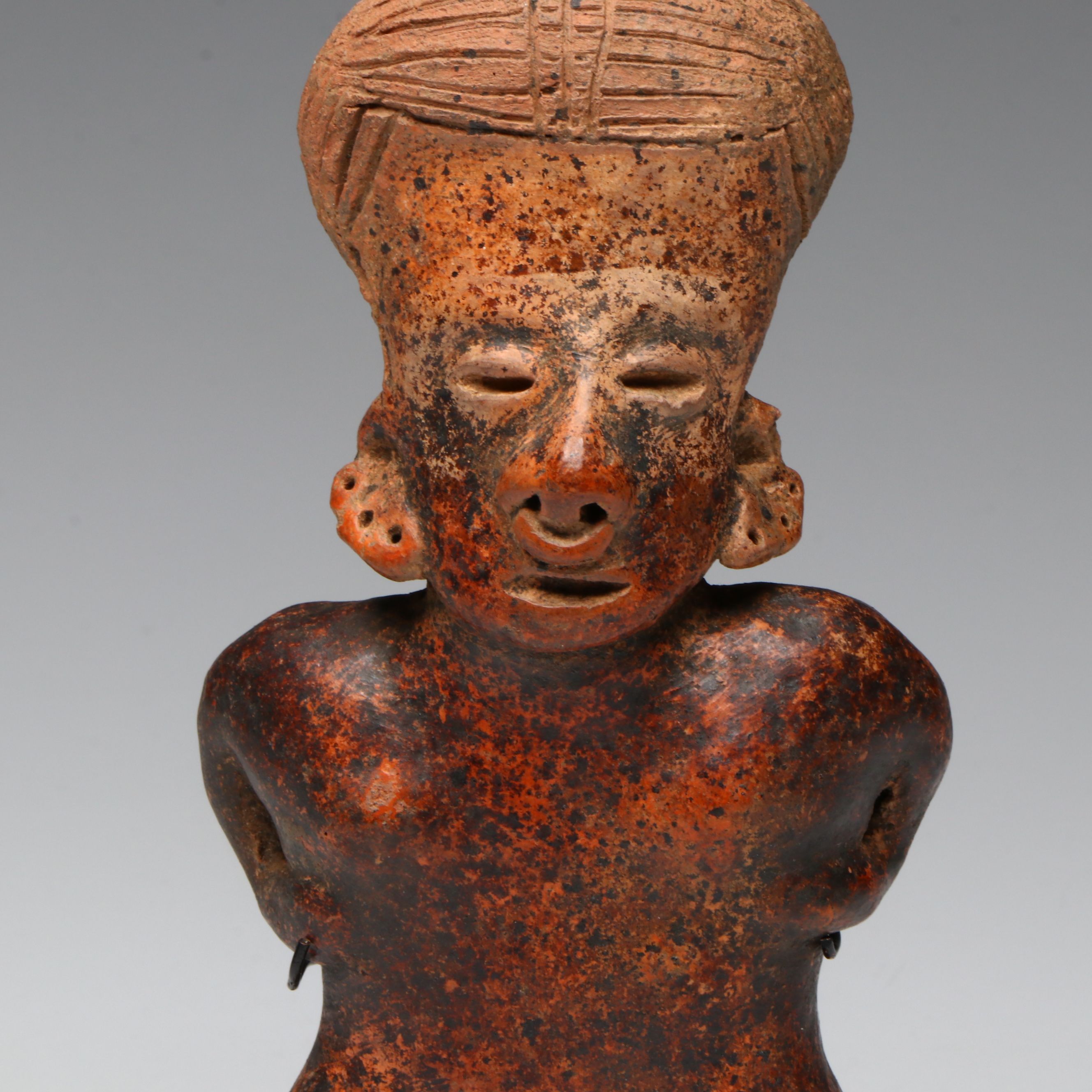 Pre-Columbian Nayarit Pottery Standing Female Ancestor, Circa 300 BCE/CE.