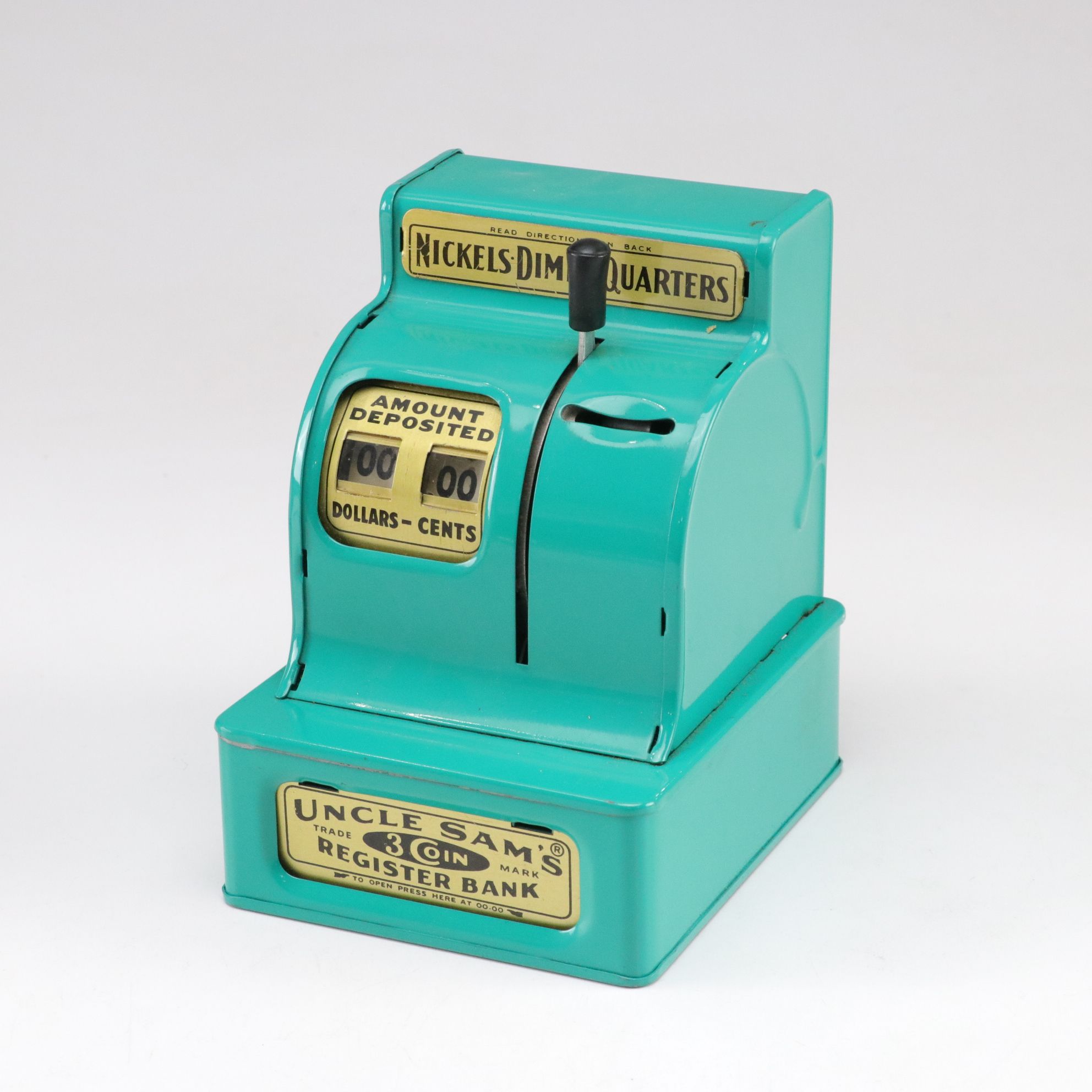 Uncle Sam's 3-Coin Register Bank with "Grandma" Bank, Carolers Music Box & More