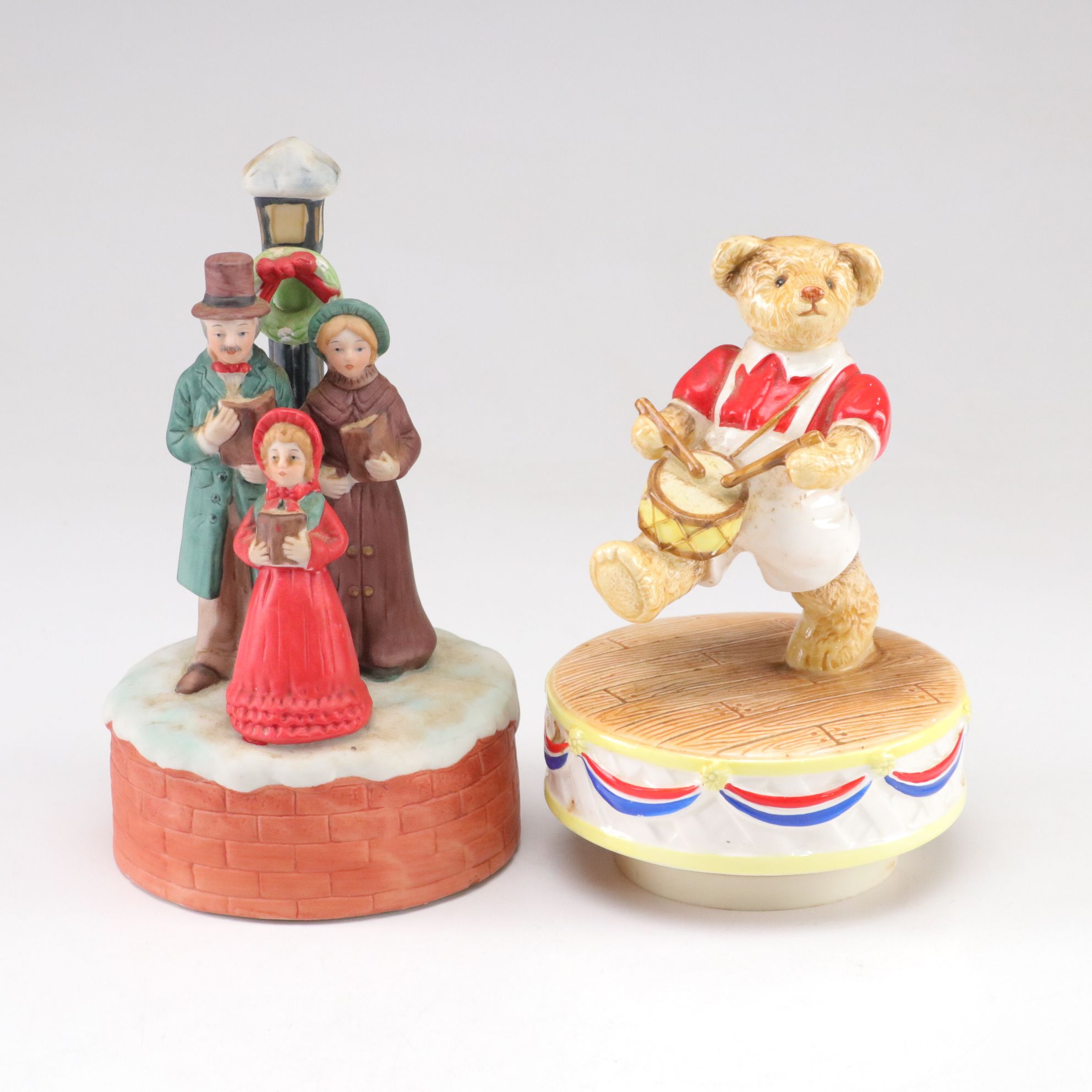 Uncle Sam's 3-Coin Register Bank with "Grandma" Bank, Carolers Music Box & More