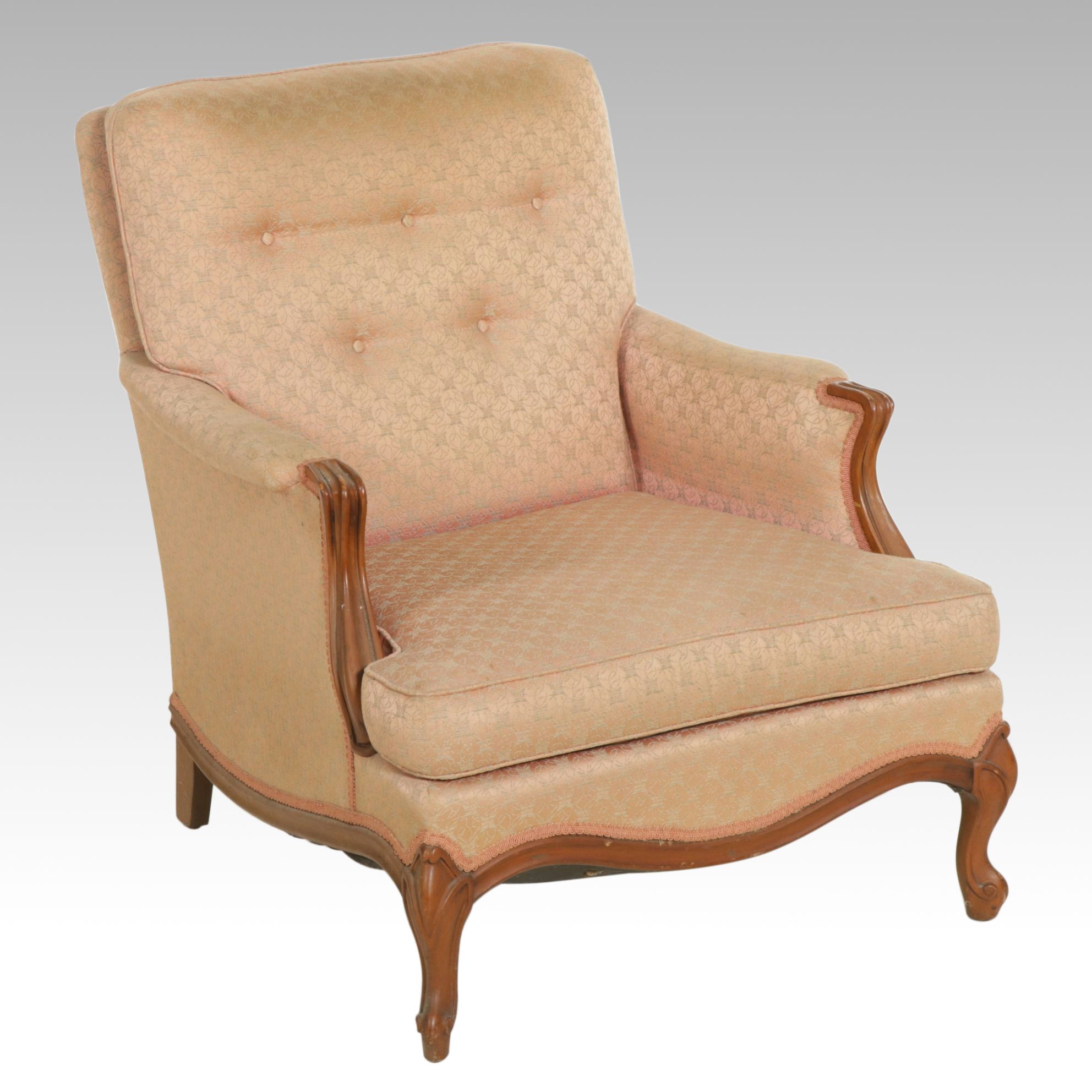 French Provincial Upholstered Side Chair, Late 20th Century