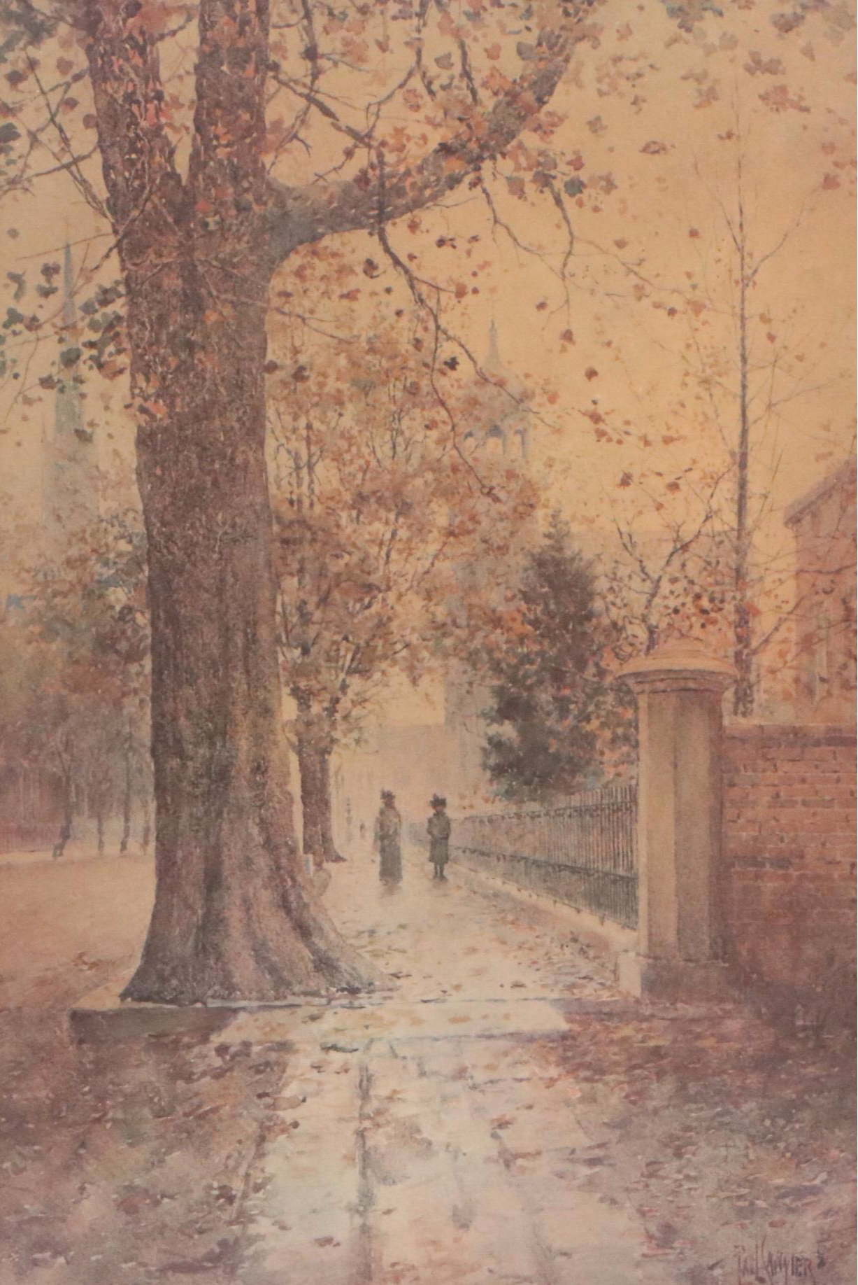 Offset Lithograph After Paul Sawyier "View of Wapping Street," 20th Century