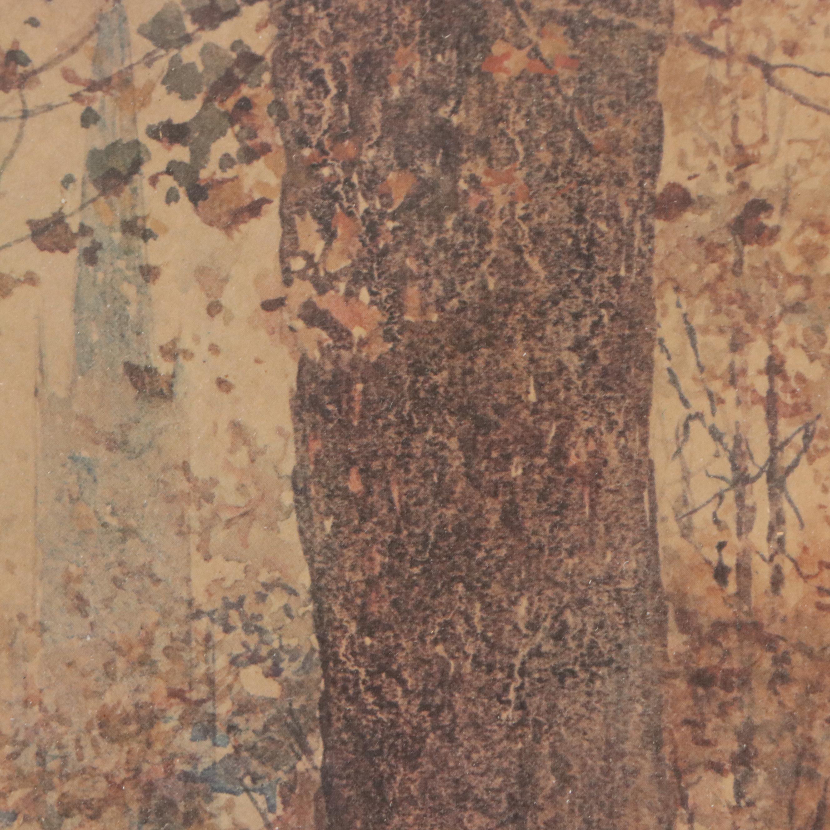 Offset Lithograph After Paul Sawyier "View of Wapping Street," 20th Century