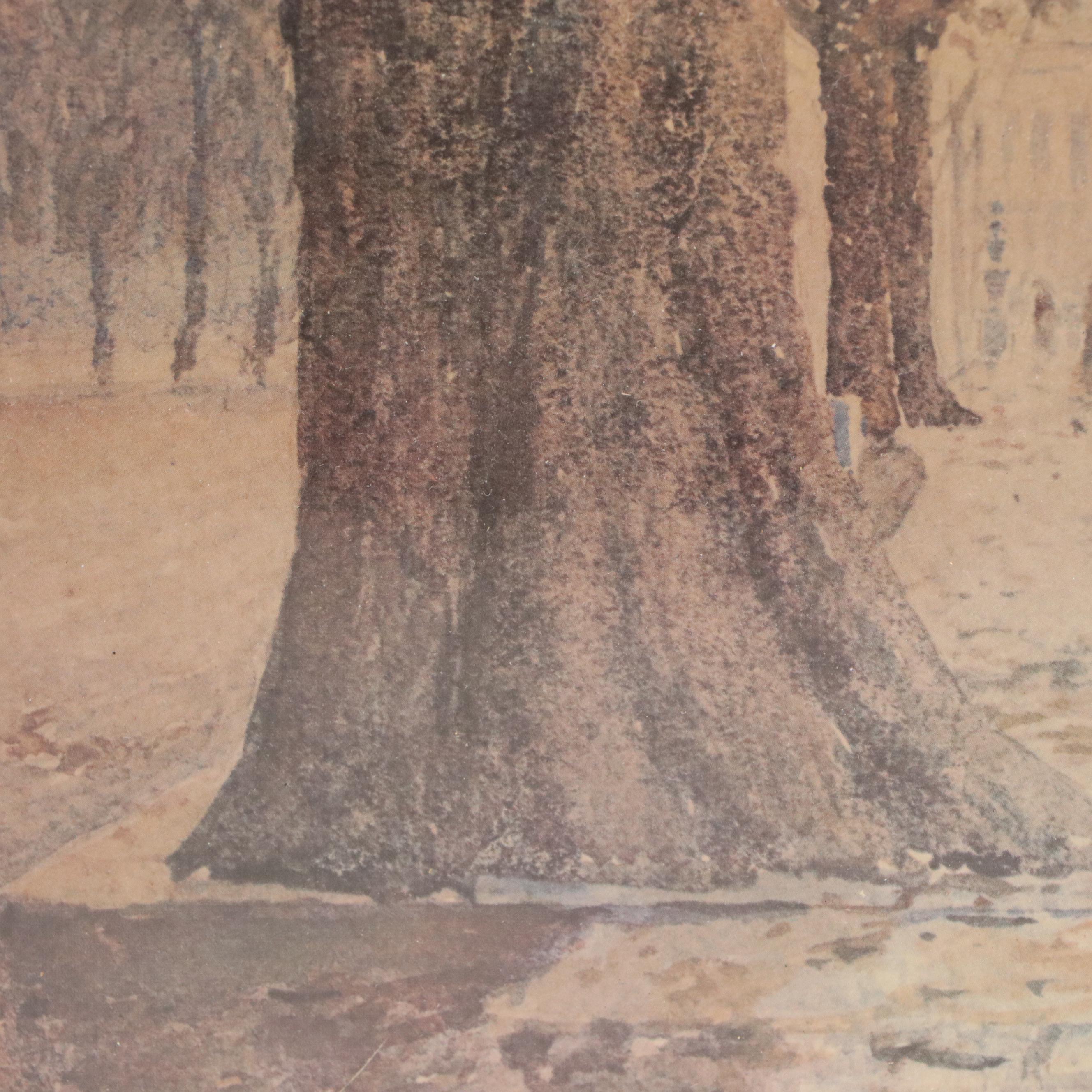 Offset Lithograph After Paul Sawyier "View of Wapping Street," 20th Century