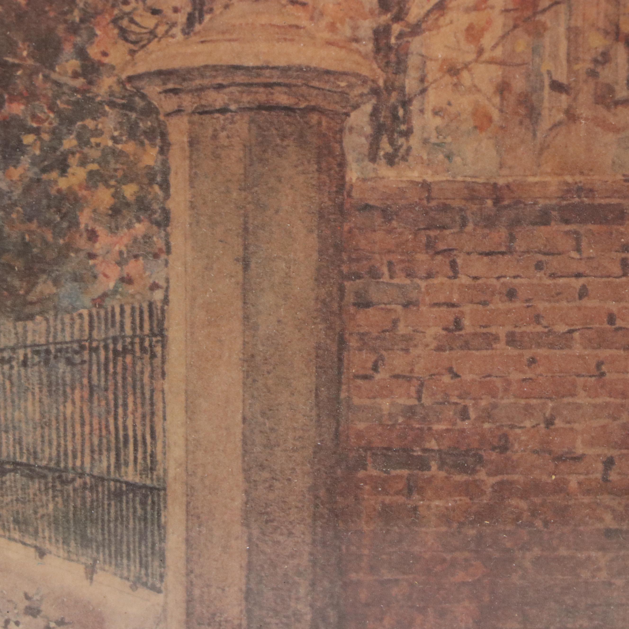 Offset Lithograph After Paul Sawyier "View of Wapping Street," 20th Century