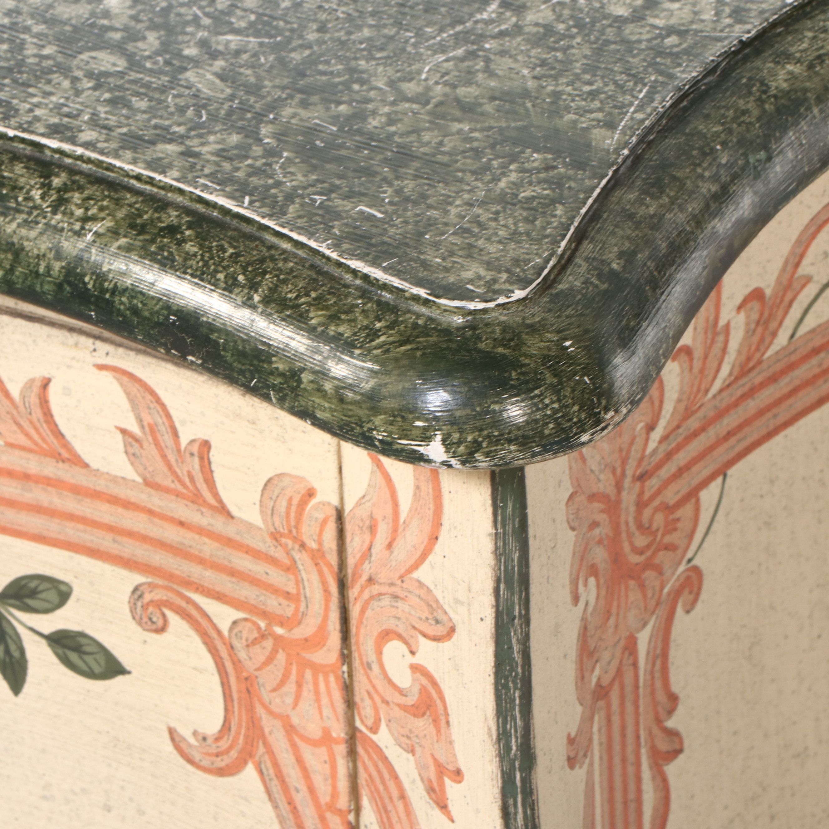 Baker Furniture French Provincial Style Painted Bombe Chest