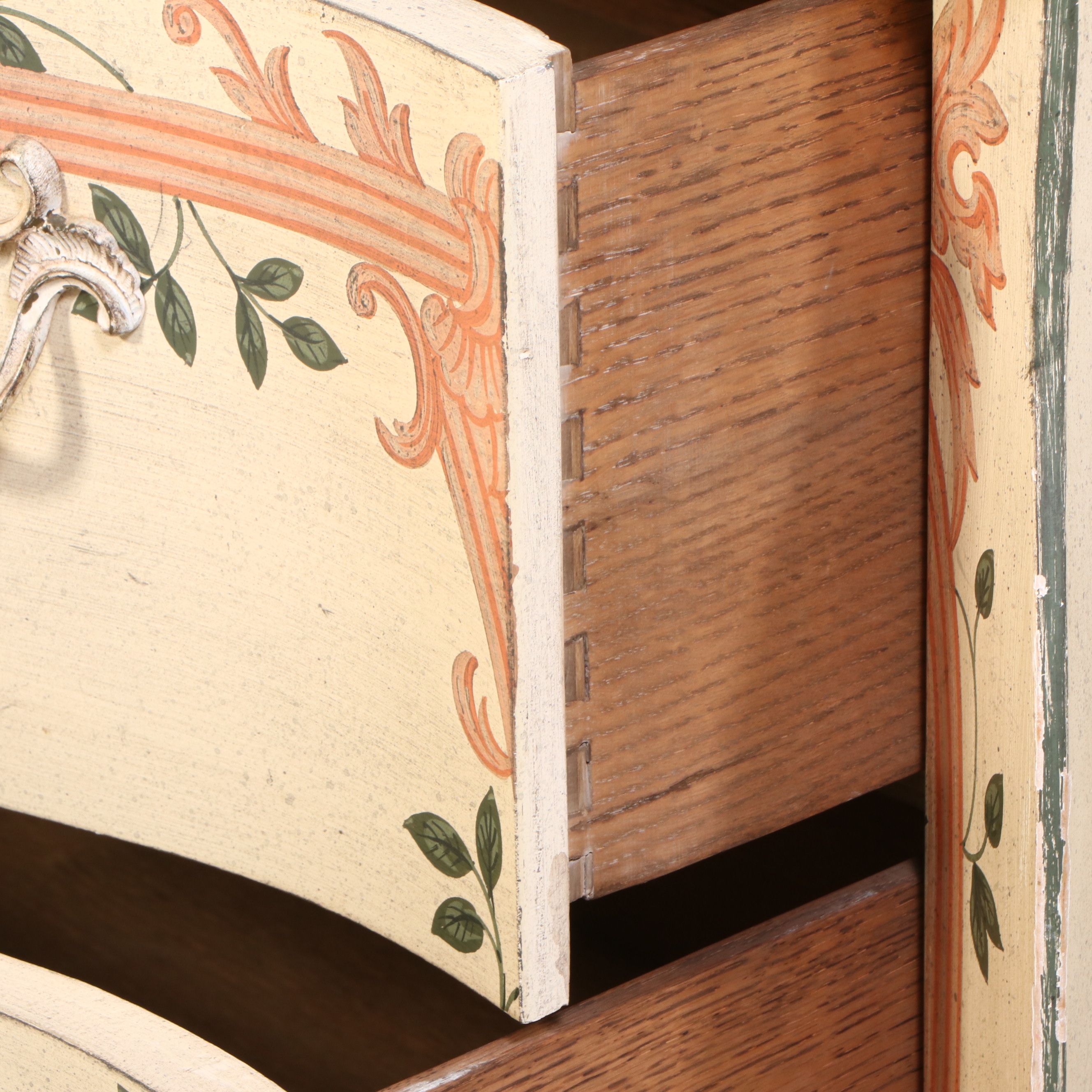 Baker Furniture French Provincial Style Painted Bombe Chest