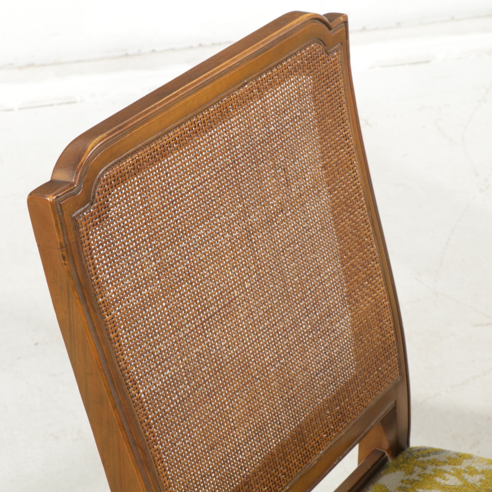 National Furniture Cherry Drop Leaf Dining Table with Four Cane Back Chairs