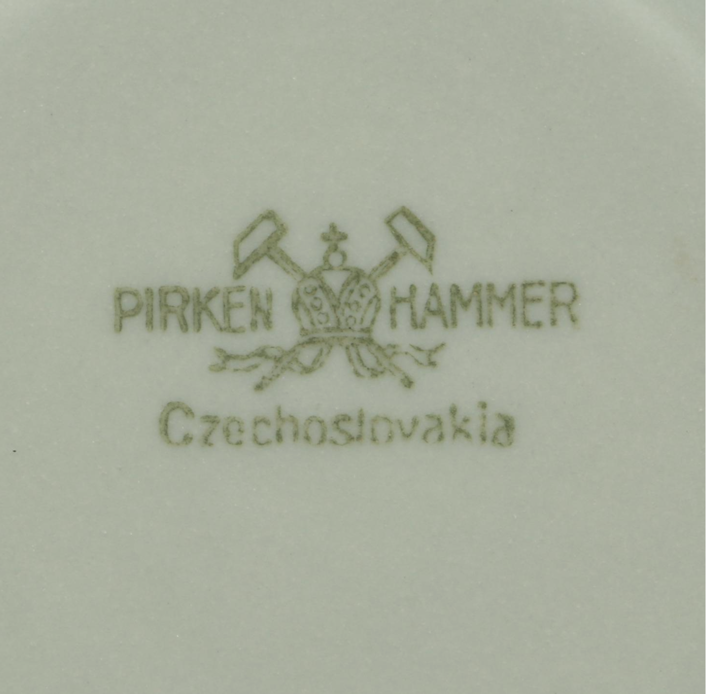 Pirkenhammer Silver Trim Flat Teacups and Saucers, Mid-20th Century